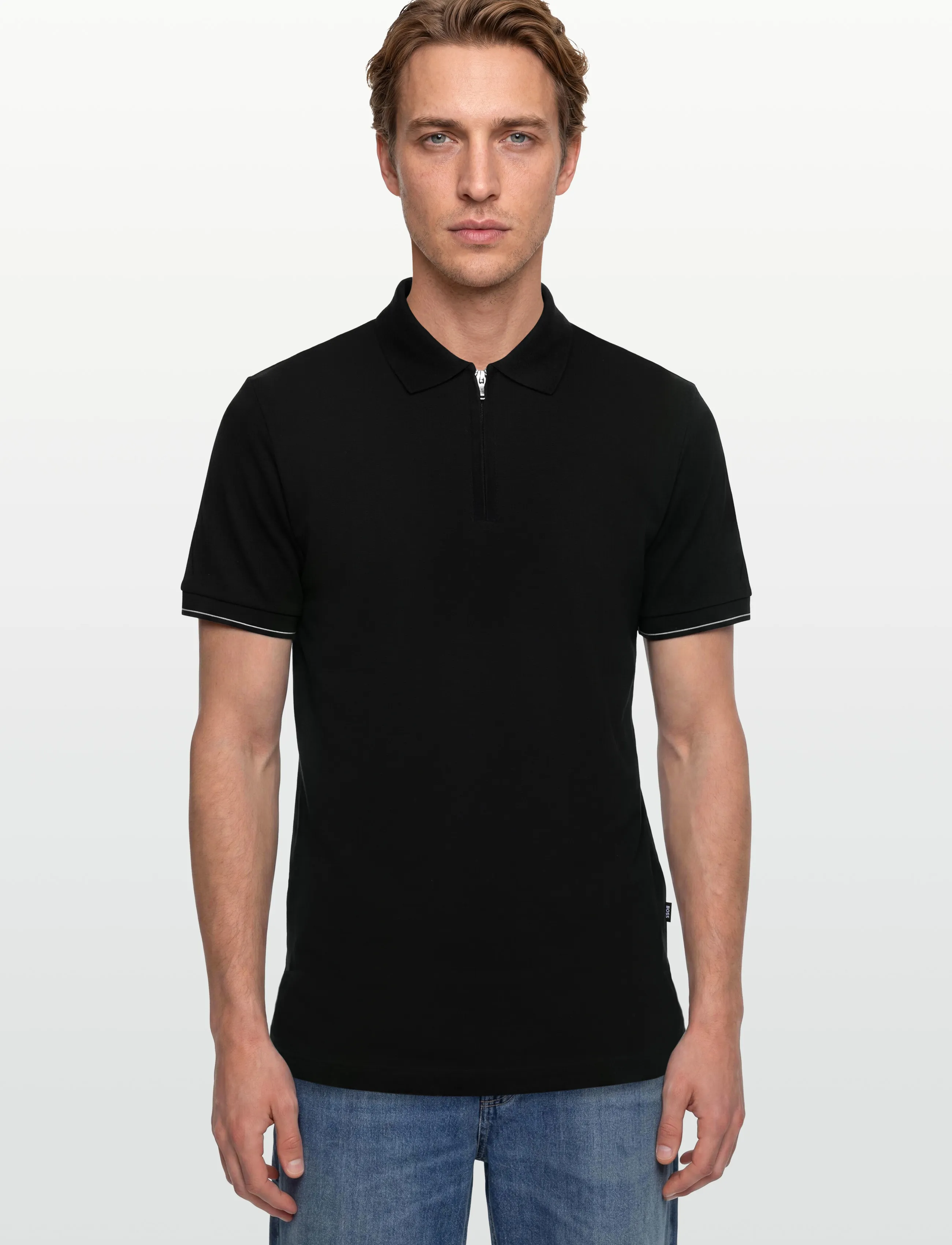 BOSS - C-Pei 90 - langärmlige strick-polohemden - black - 3