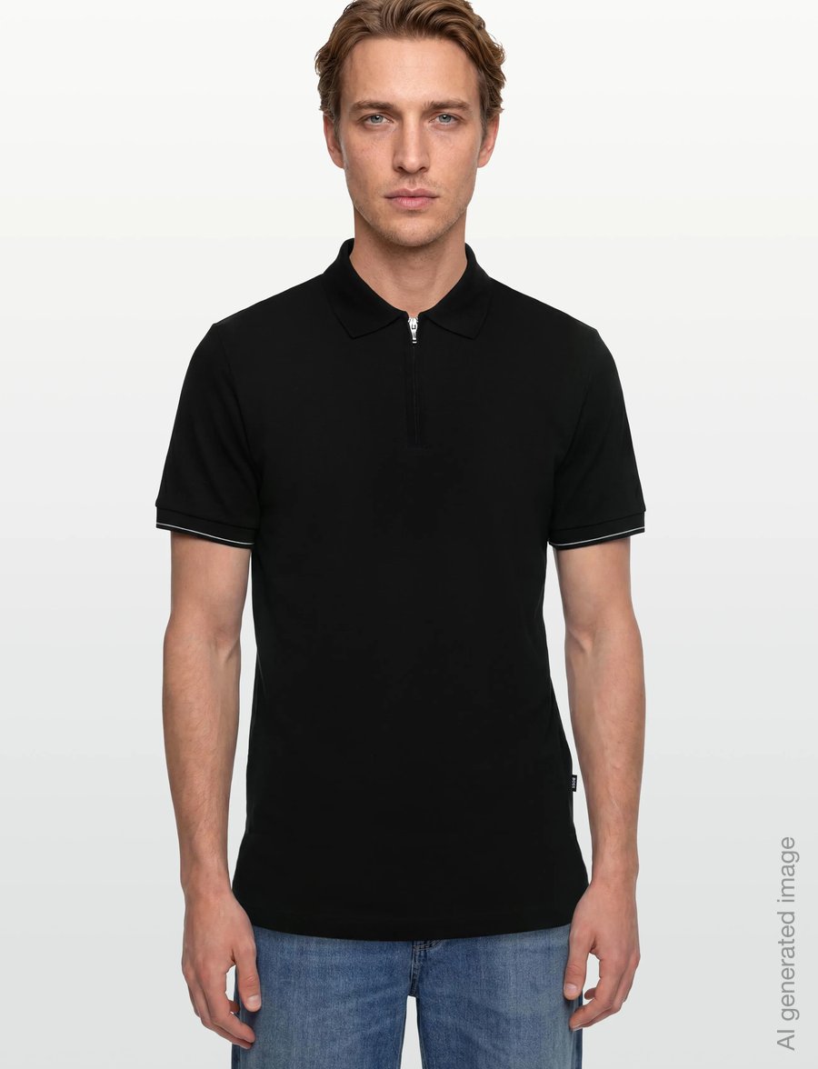 BOSS - C-Pei 90 - langärmlige strick-polohemden - black - 3