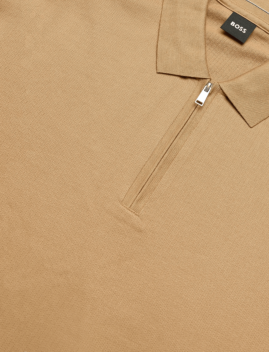 BOSS - C-Pei 90 - langärmlige strick-polohemden - medium beige - 2