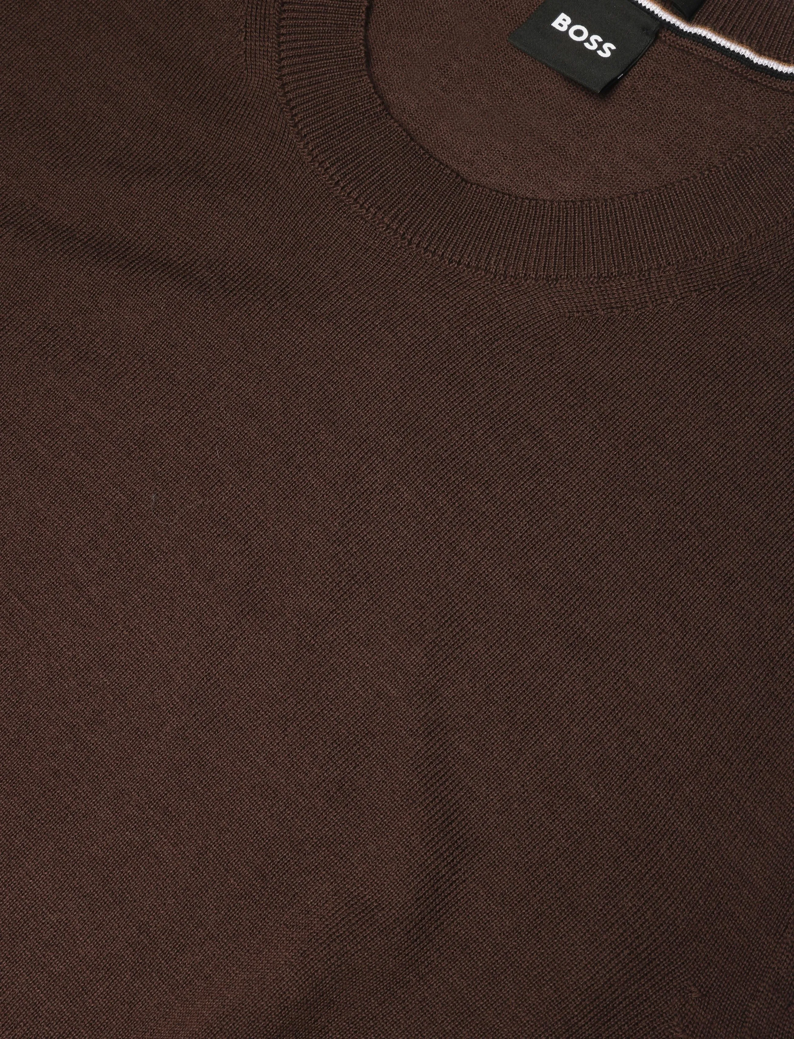 BOSS - H-Leno - rundhals - dark brown - 2
