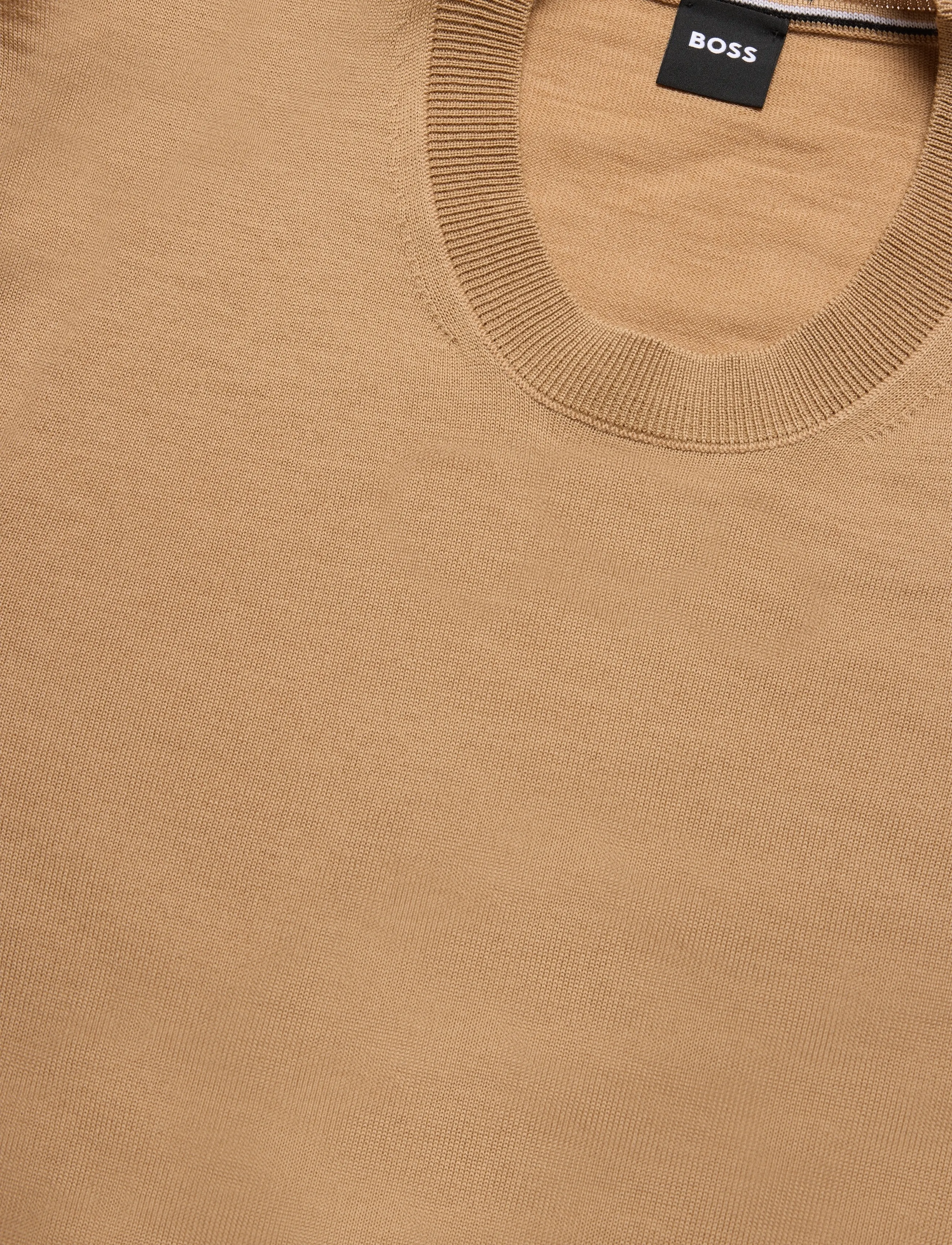 BOSS - H-Leno - rundhalsad - medium beige - 2
