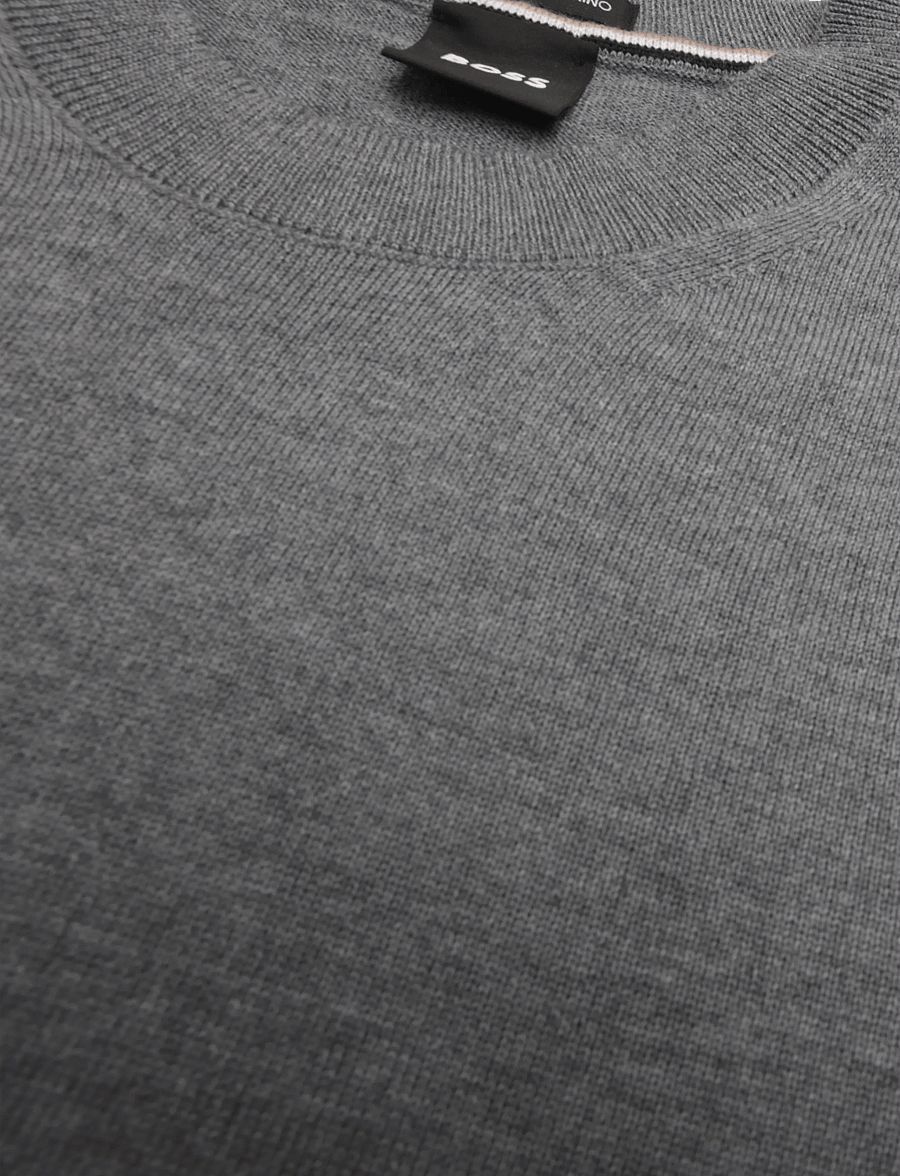 BOSS - H-Leno - rundhals - medium grey - 2