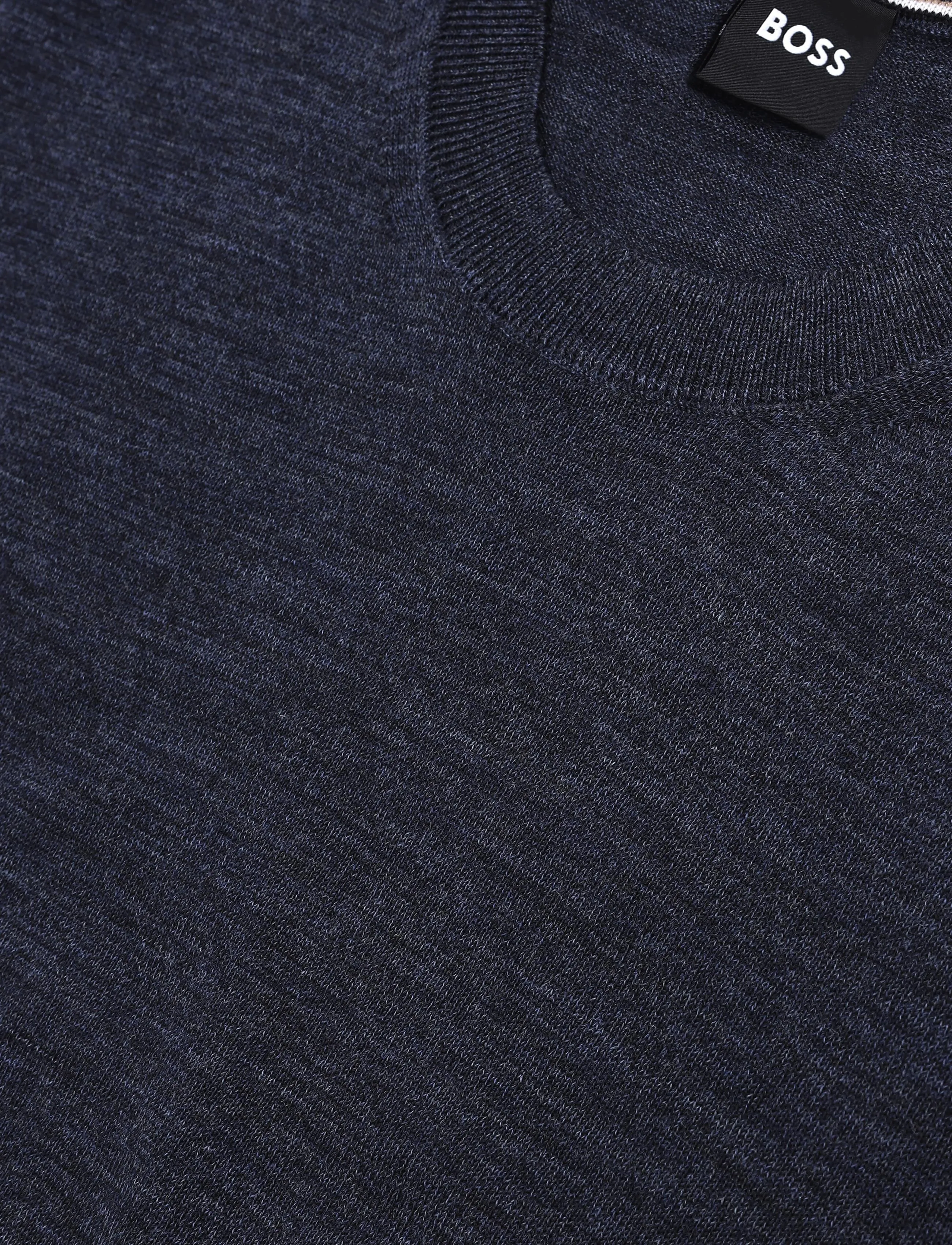 BOSS - H-Leno - rund hals - open blue - 2