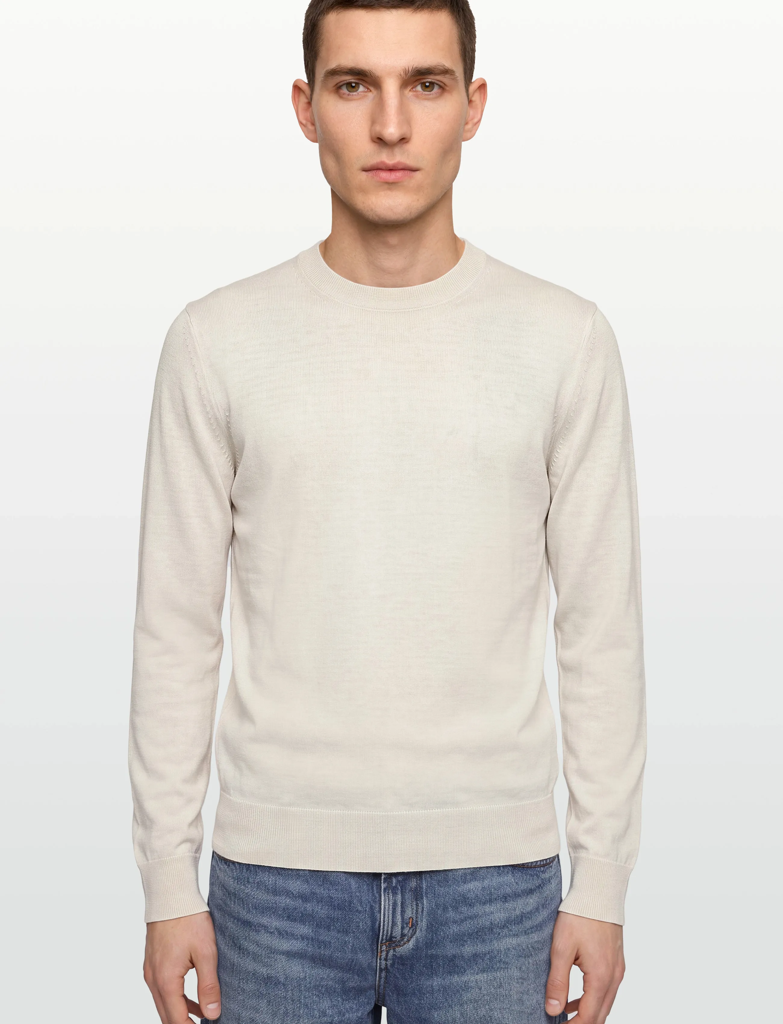BOSS - H-Leno - rund hals - open white - 3