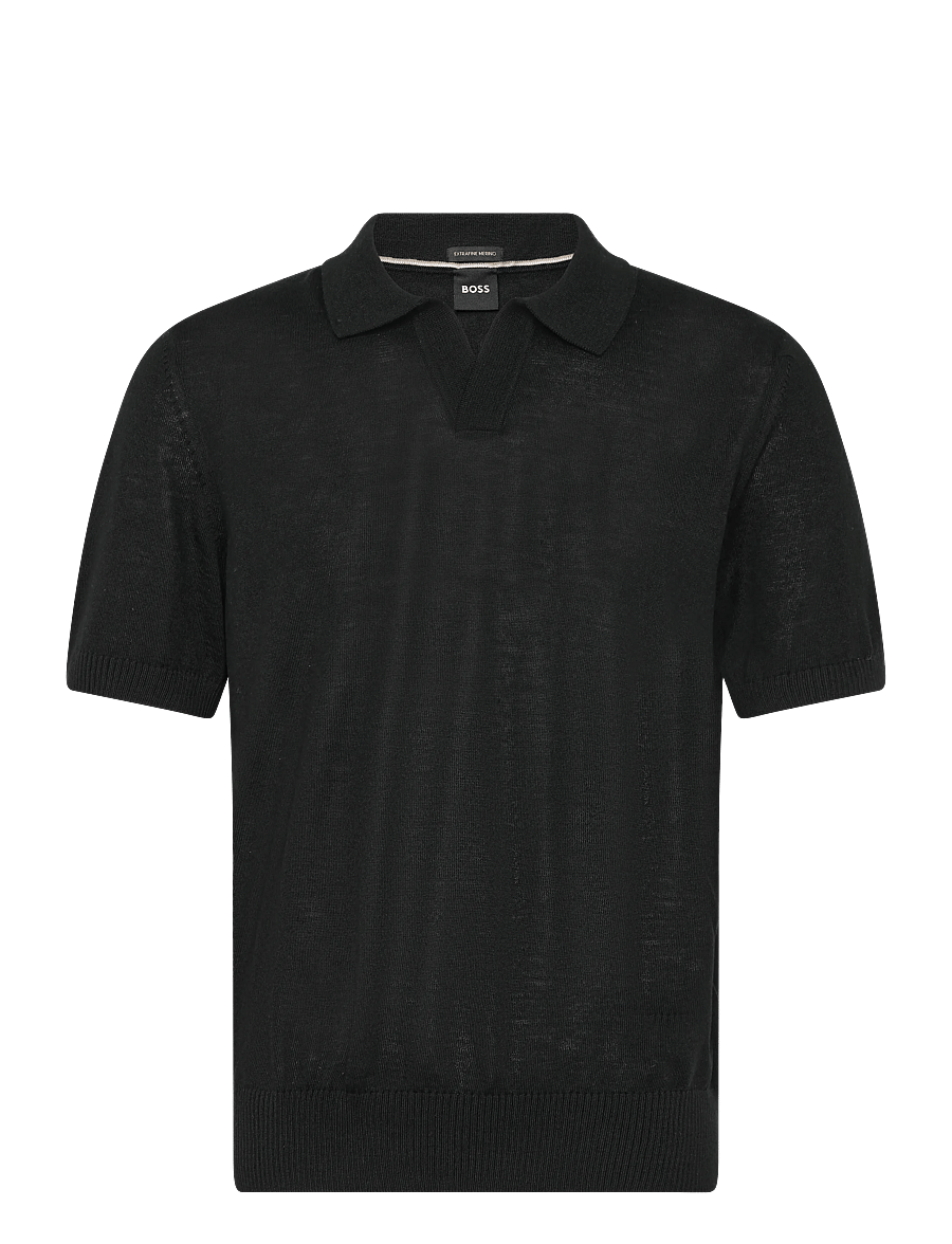BOSS - H-Lantoni - langärmlige strick-polohemden - black - 0