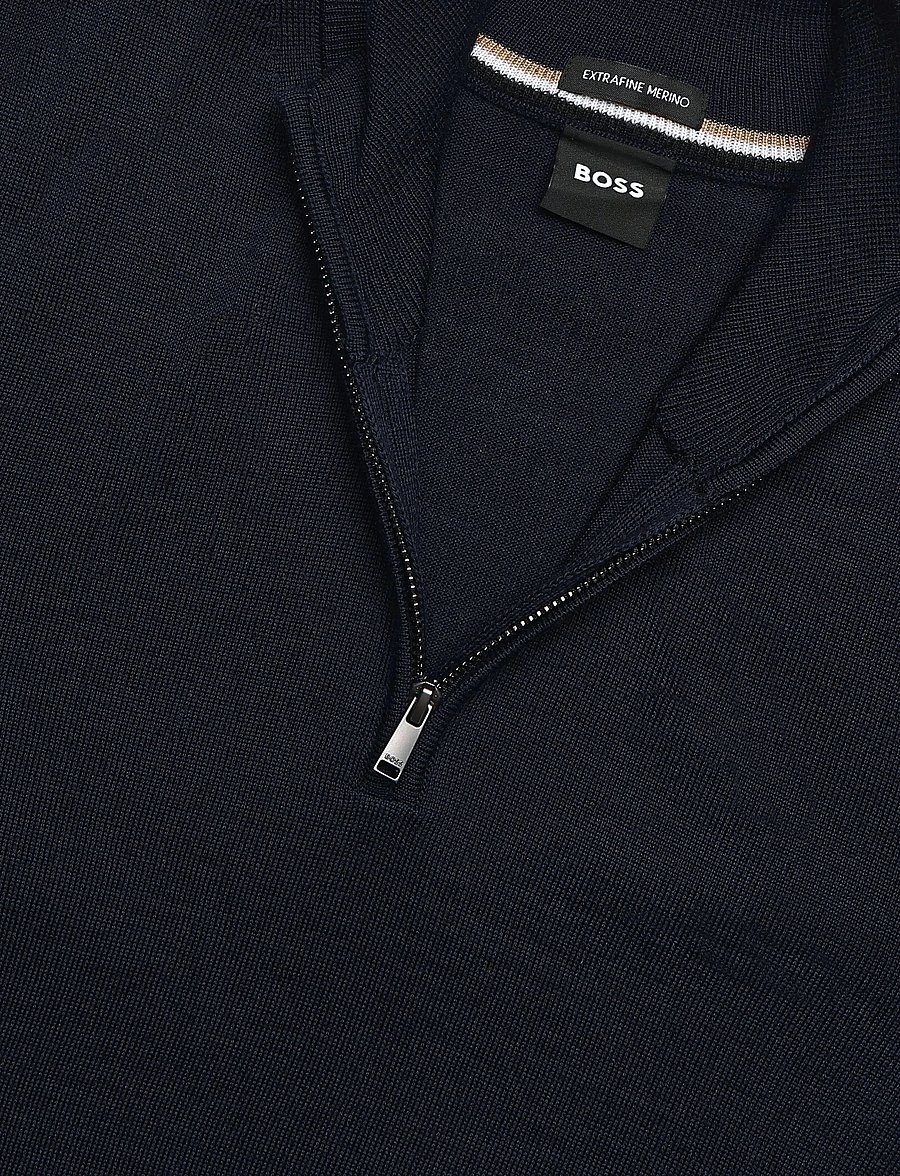 BOSS - H-Ebenji - pullover mit halbem reißverschluss - dark blue - 5