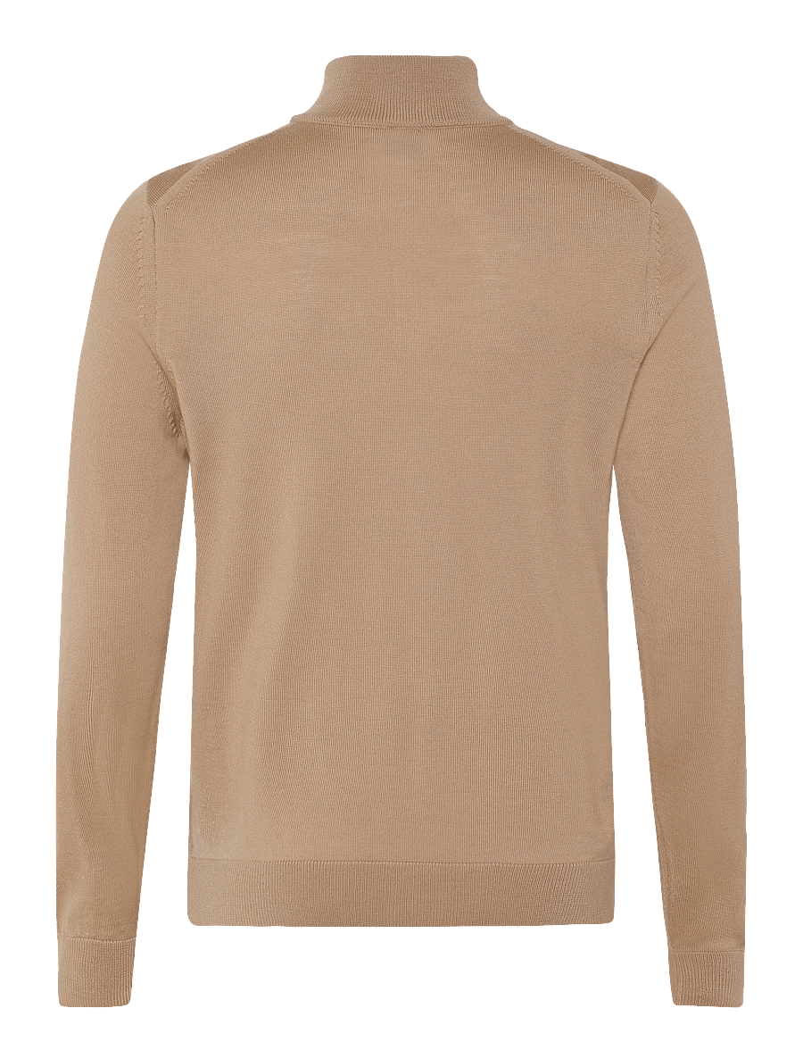 BOSS - H-Ebenji - halfzip strik - medium beige - 1