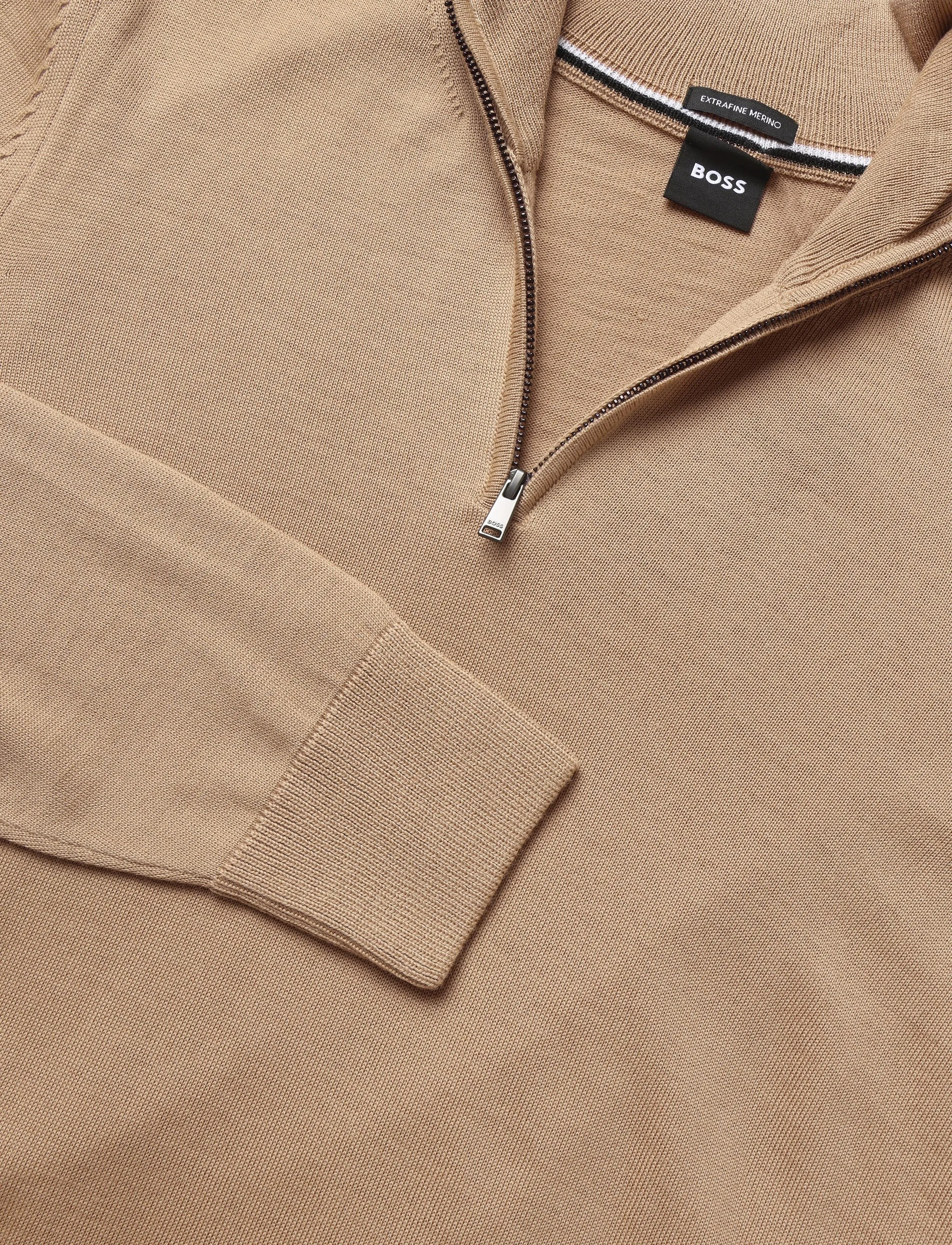 BOSS - H-Ebenji - half zip jumpers - medium beige - 2