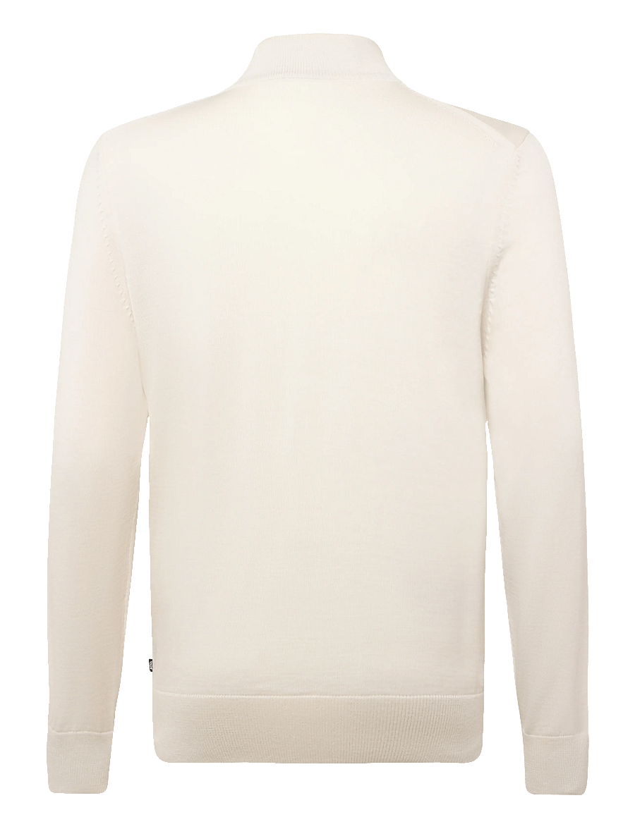 BOSS - H-Ebenji - pullover mit halbem reißverschluss - open white - 1