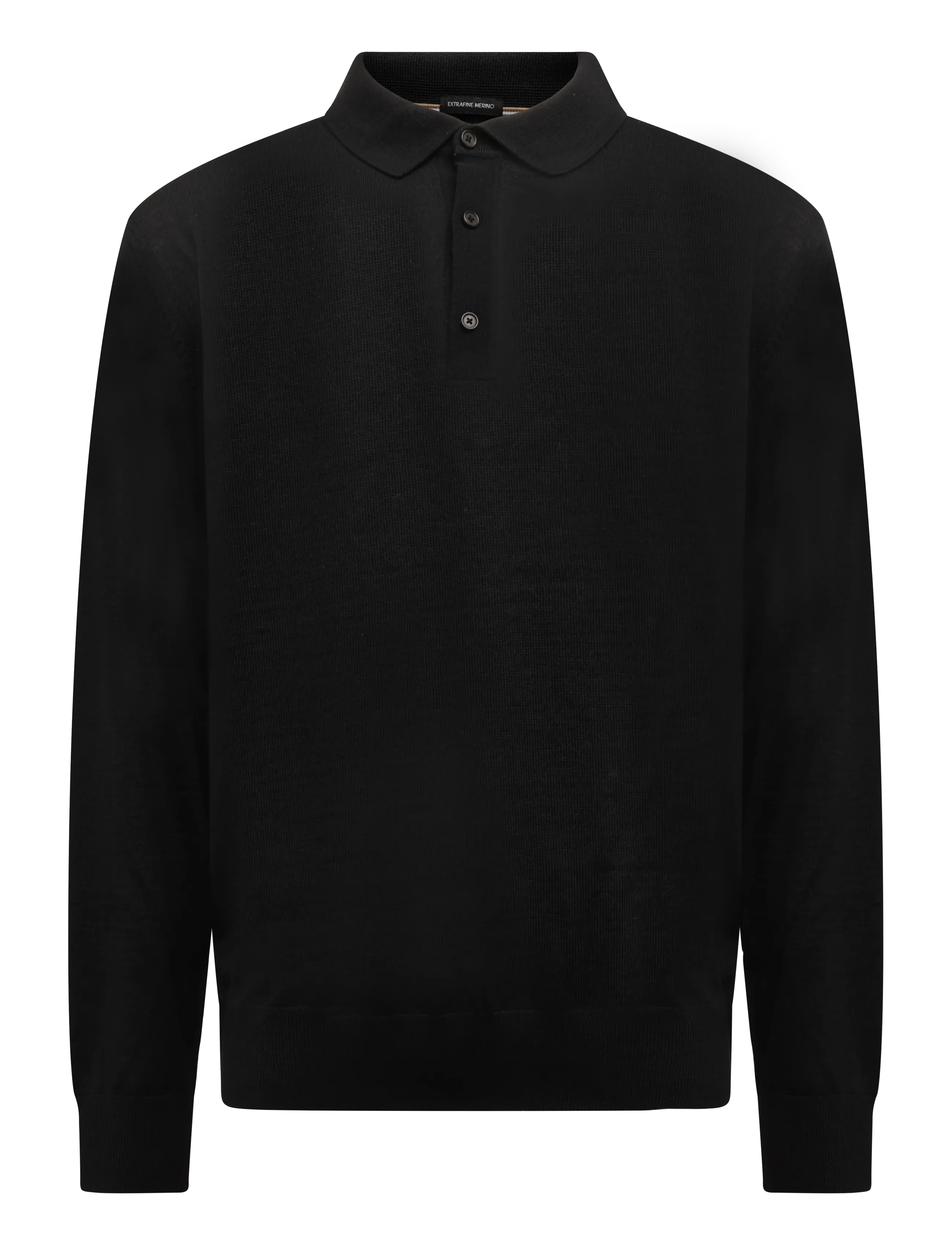 BOSS H-Lancione - Long-sleeved knitted polos - BLACK / black