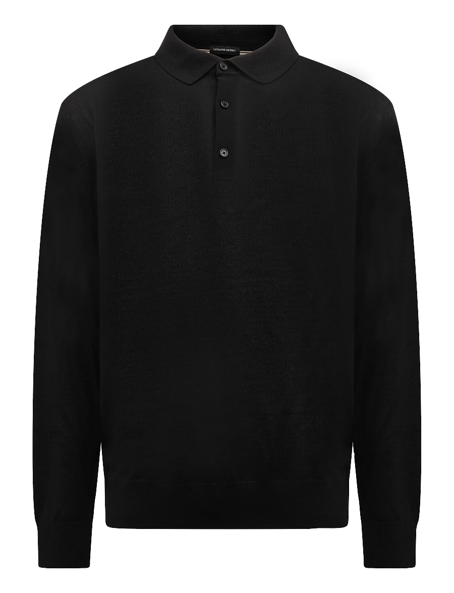 BOSS - H-Lancione - long-sleeved knitted polos - black - 0