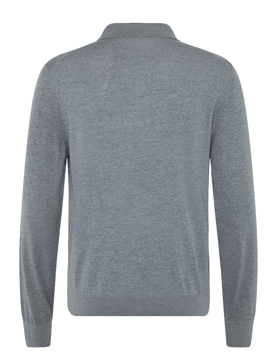 BOSS - H-Lancione - pikkade varrukatega kootud polod - medium grey - 1