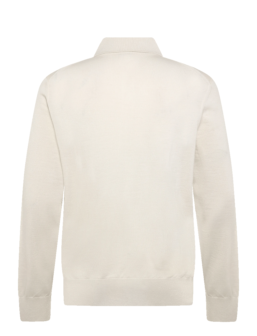 BOSS - H-Lancione - långärmade stickade pikétröjor - open white - 1
