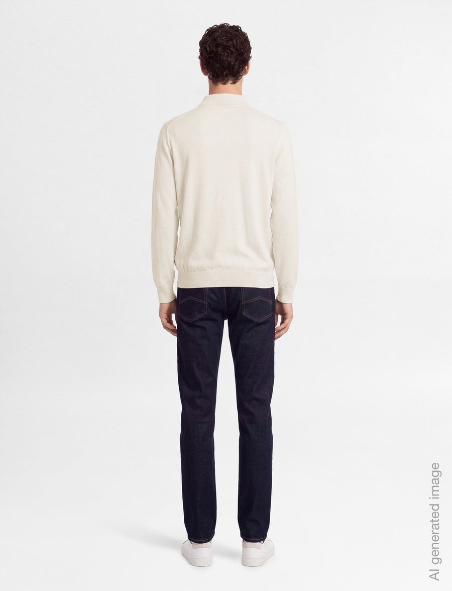 BOSS - H-Lancione - long-sleeved knitted polos - open white - 4