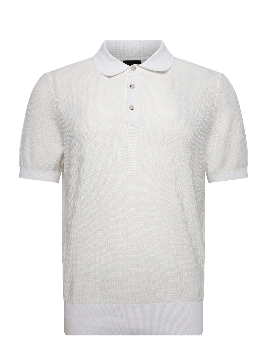 BOSS - H-Lurazio - langärmlige strick-polohemden - open white - 0