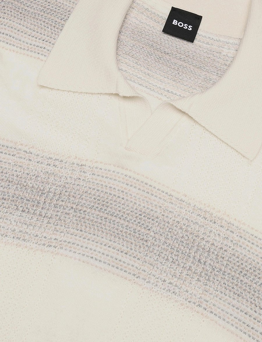 BOSS - C-Lamoroso - stickade pikéer - open white - 2