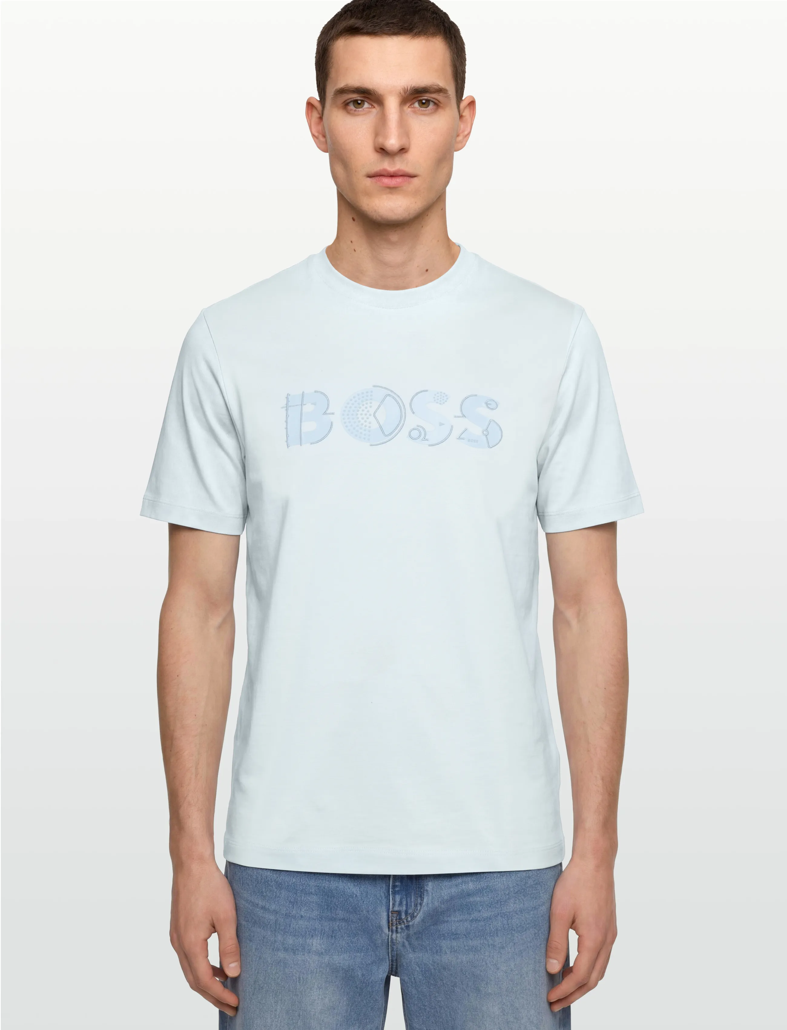 BOSS - C-Thompson 89 - kurzärmelige t-shirts - open blue - 3