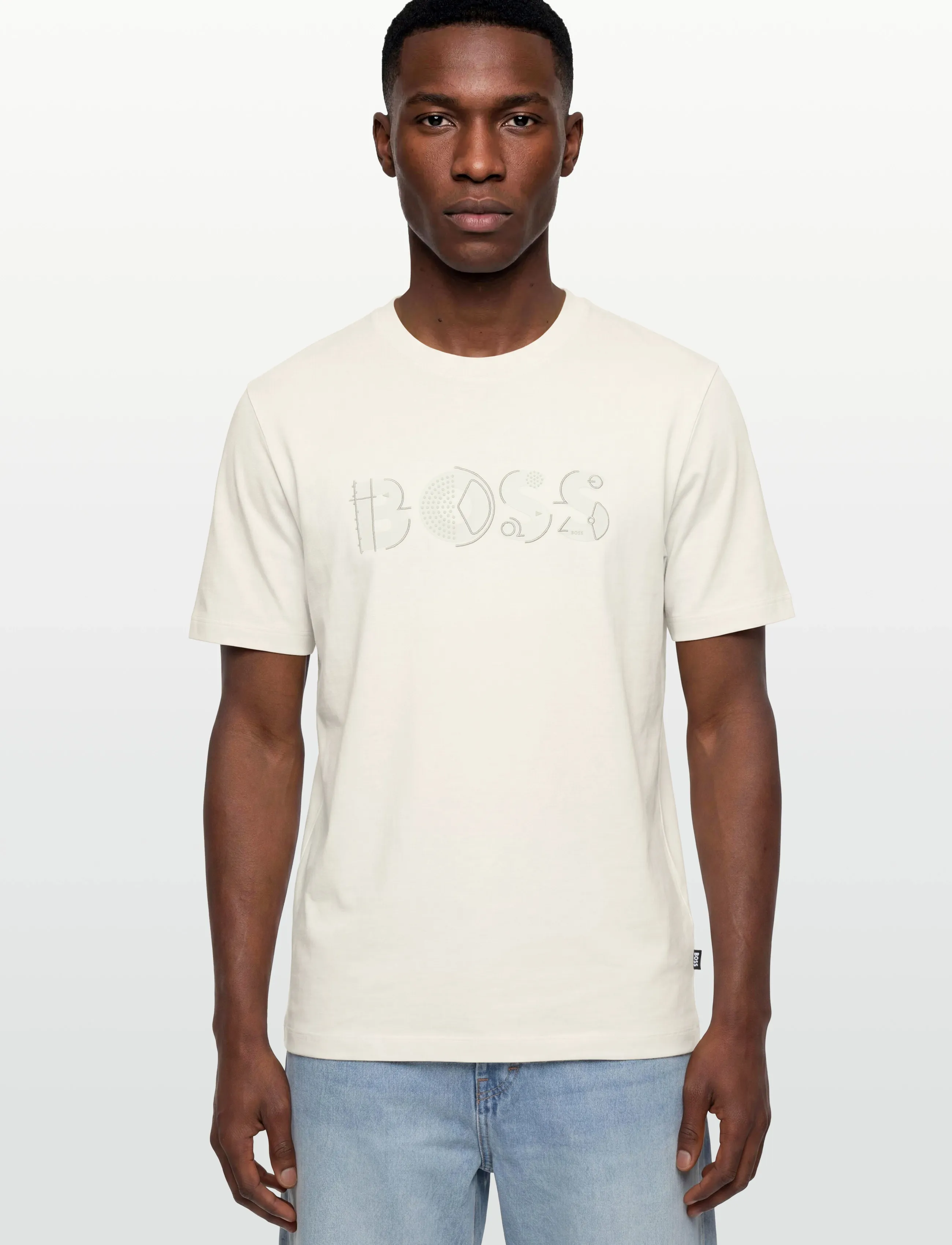 BOSS - C-Thompson 89 - kortärmade t-shirts - open white - 3