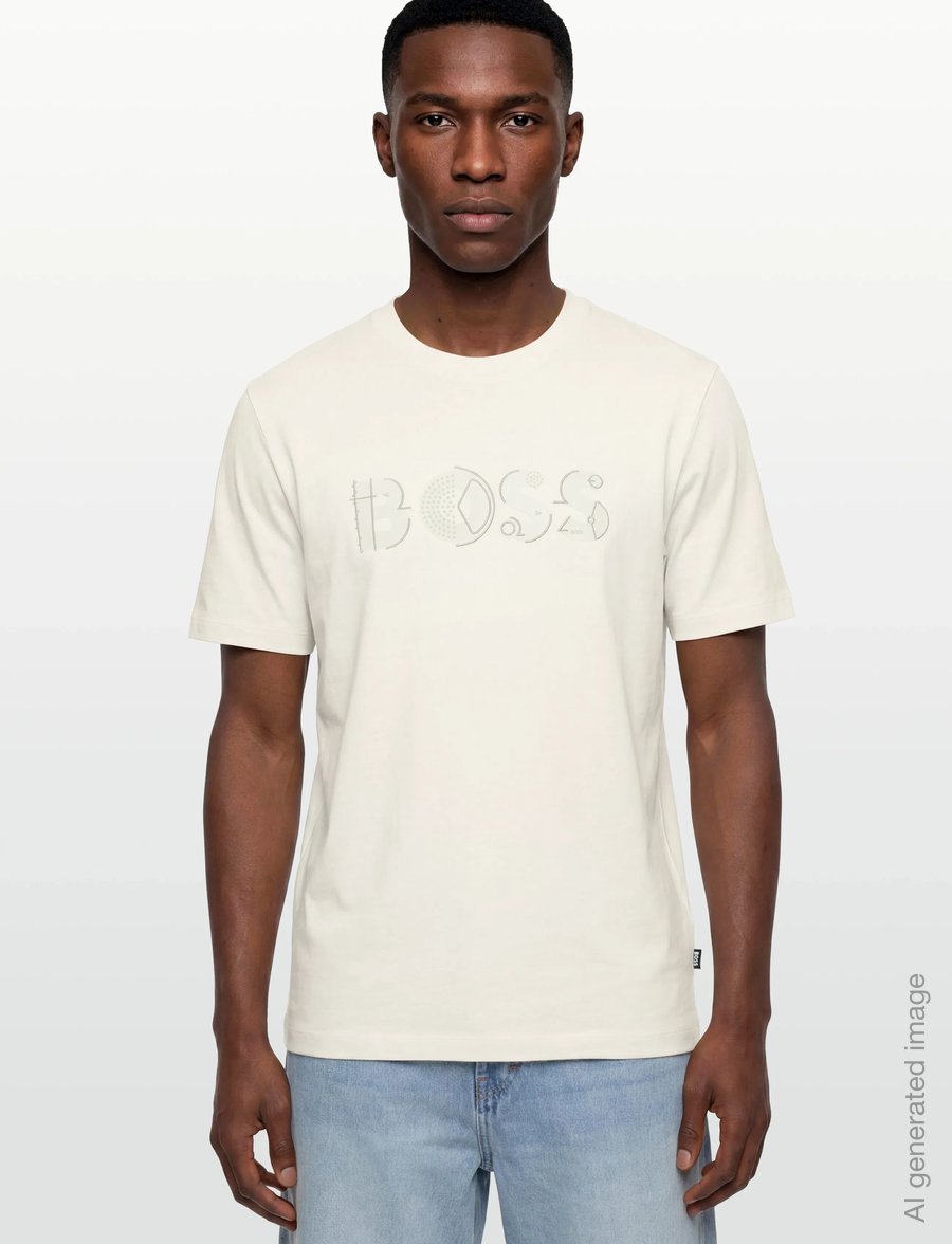 BOSS - C-Thompson 89 - kurzärmelige t-shirts - open white - 3