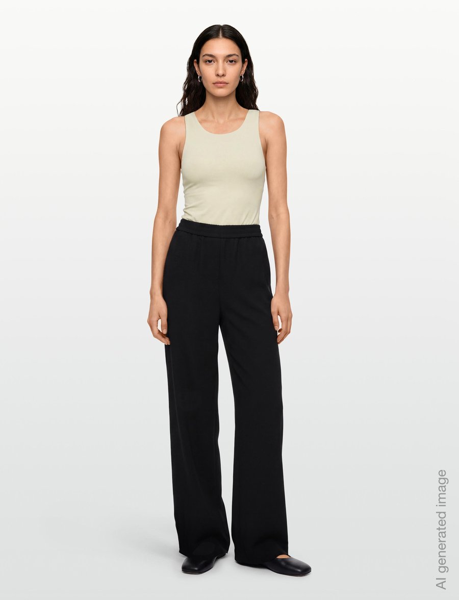 BOSS - Tianah - hosen mit weitem bein - black - 0
