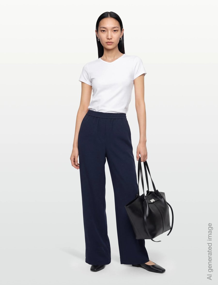 BOSS - Tianah - hosen mit weitem bein - dark blue - 0