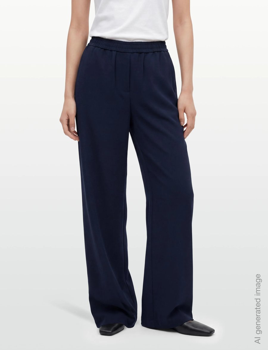 BOSS - Tianah - hosen mit weitem bein - dark blue - 5