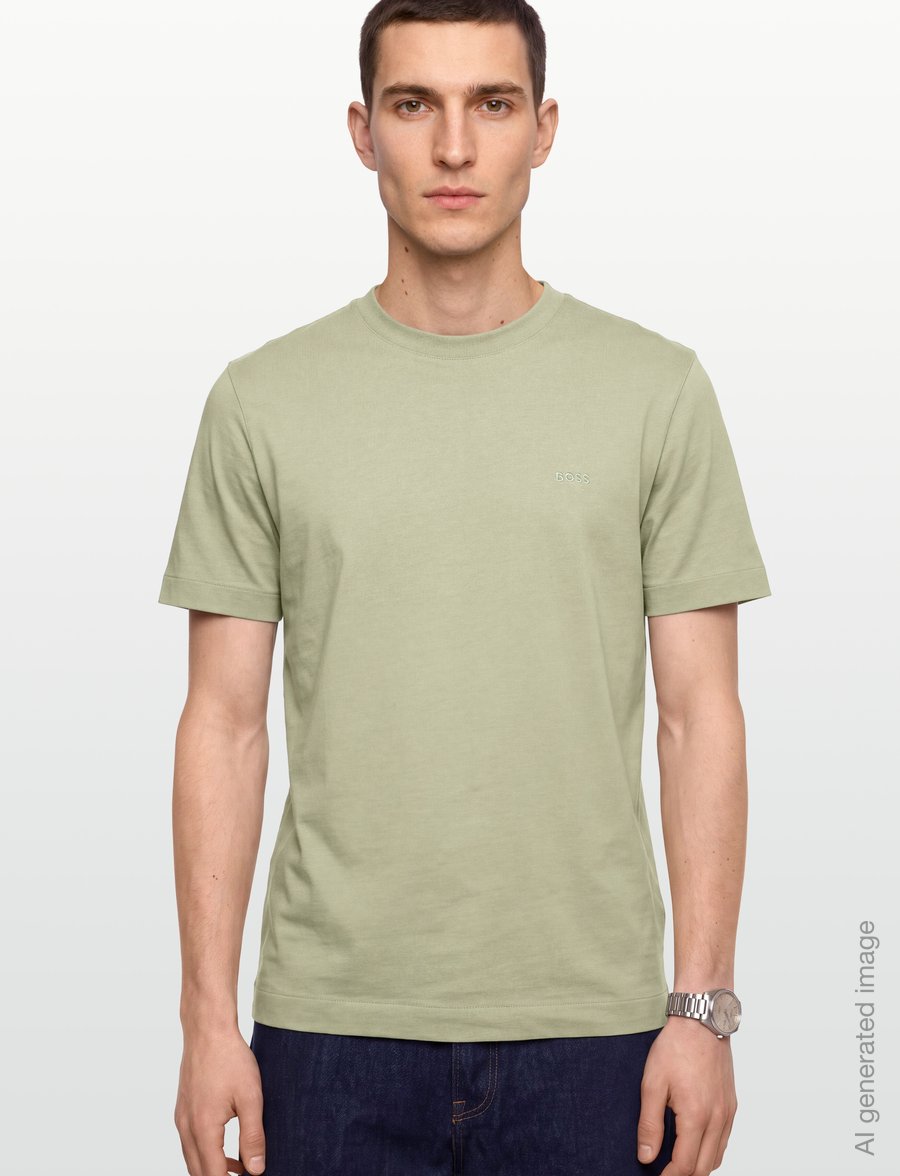 BOSS - Thompson 01 - short-sleeved t-shirts - dark beige - 3