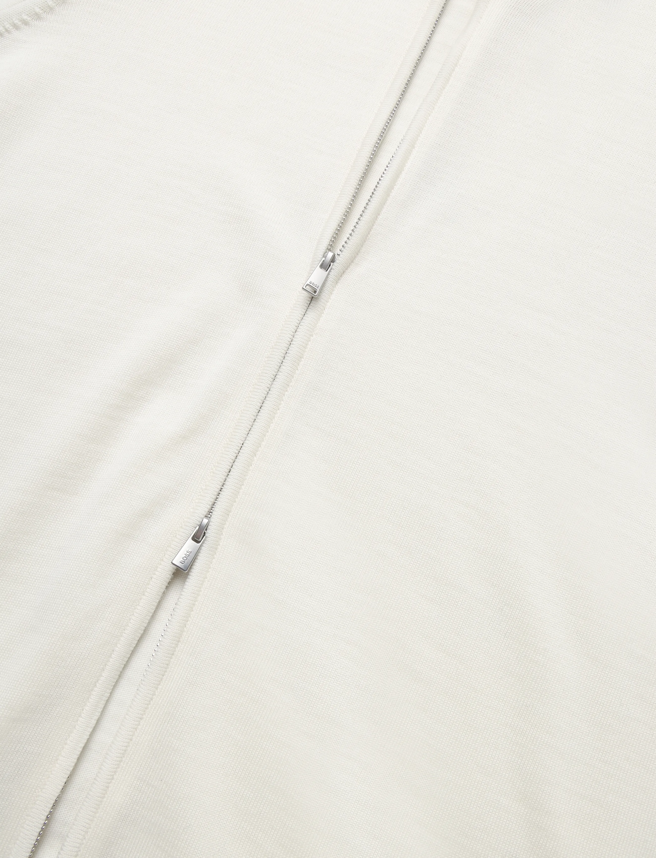 BOSS - H-Balonso - pullover mit durchgehendem reißverschluss - open white - 3