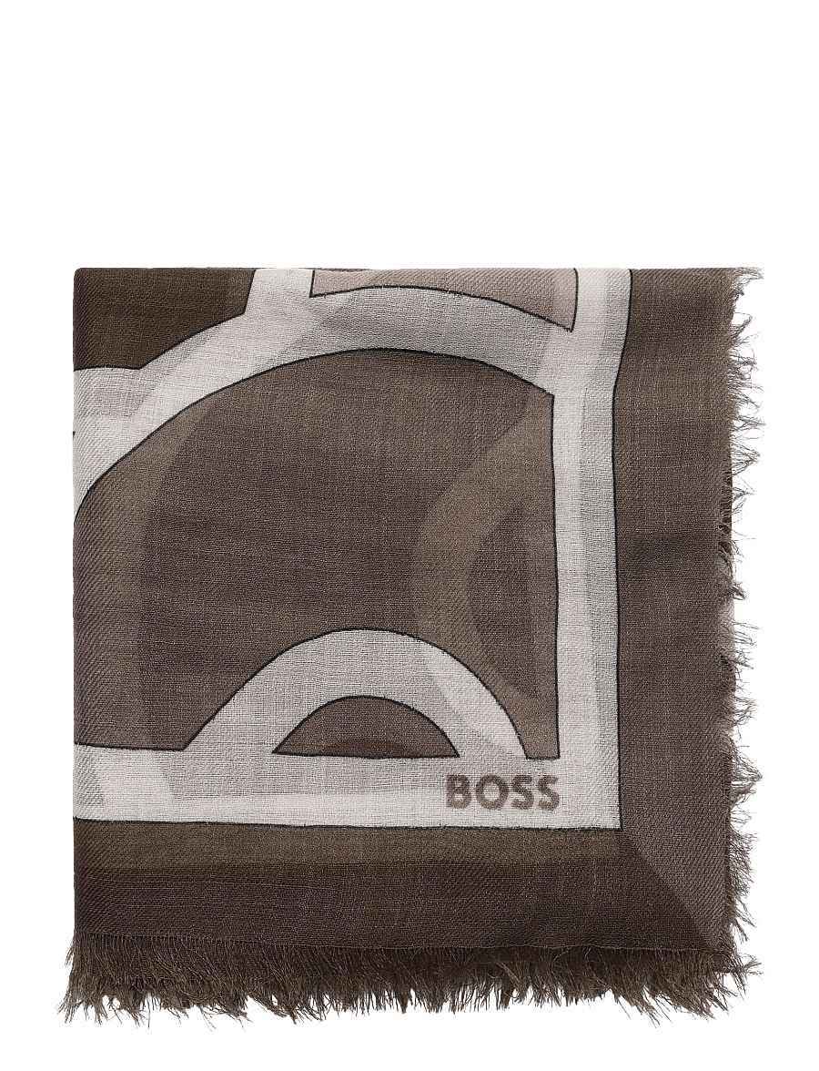 BOSS - Reneva_P_100*100 - halstørklæder - brown overflow - 2