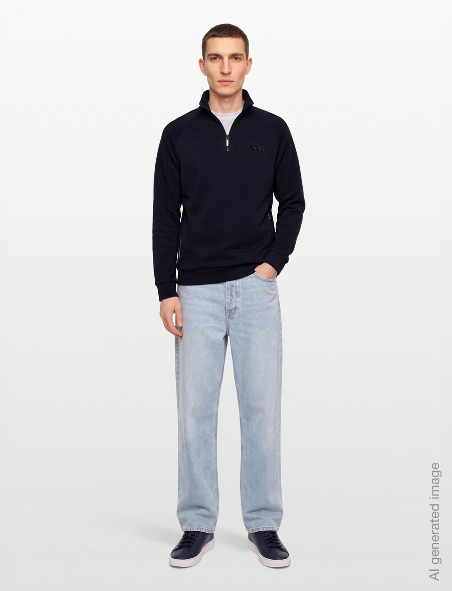 BOSS - Sense 1/4 Zip Jacket - half zip jumpers - dark blue - 0