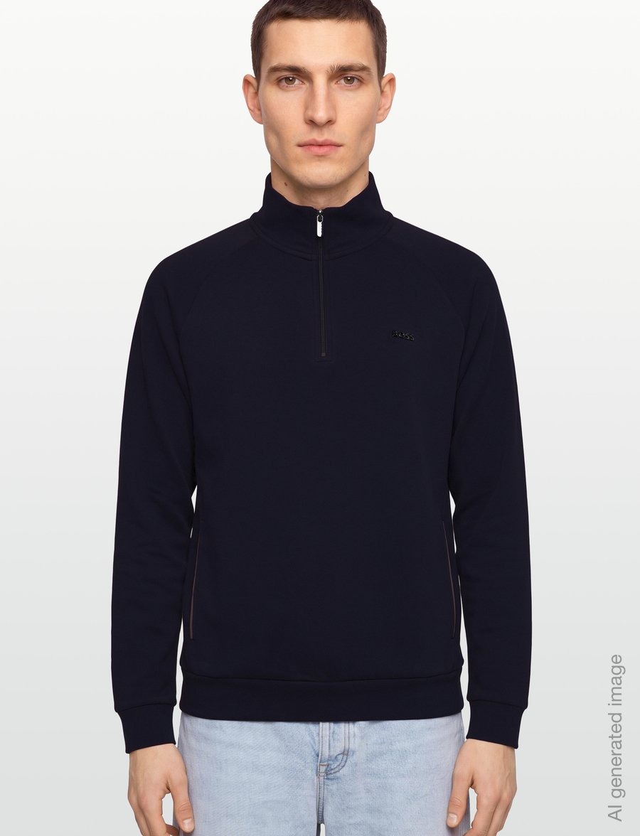BOSS - Sense 1/4 Zip Jacket - half zip jumpers - dark blue - 3