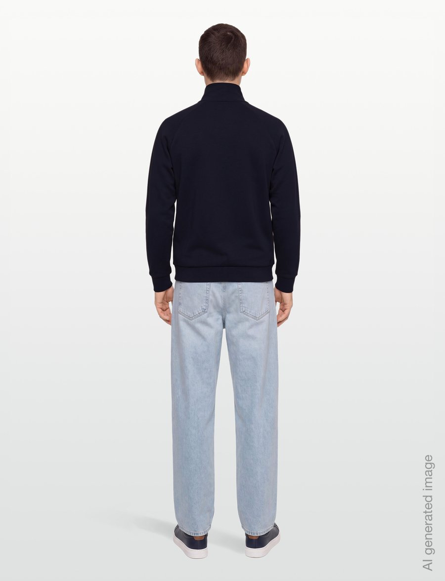 BOSS - Sense 1/4 Zip Jacket - half zip jumpers - dark blue - 4
