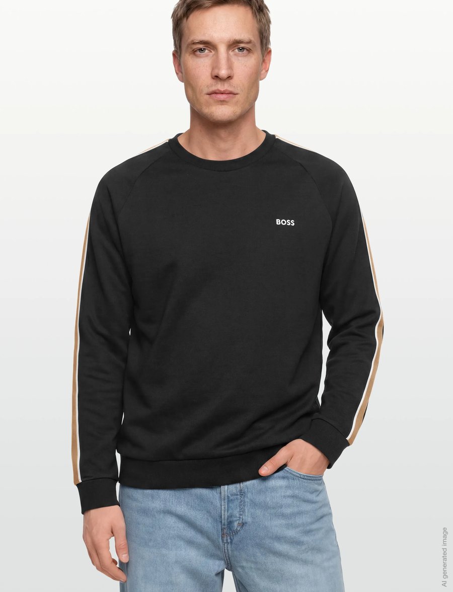 BOSS - Iconic Sweatshirt - collegepaidat - black - 3
