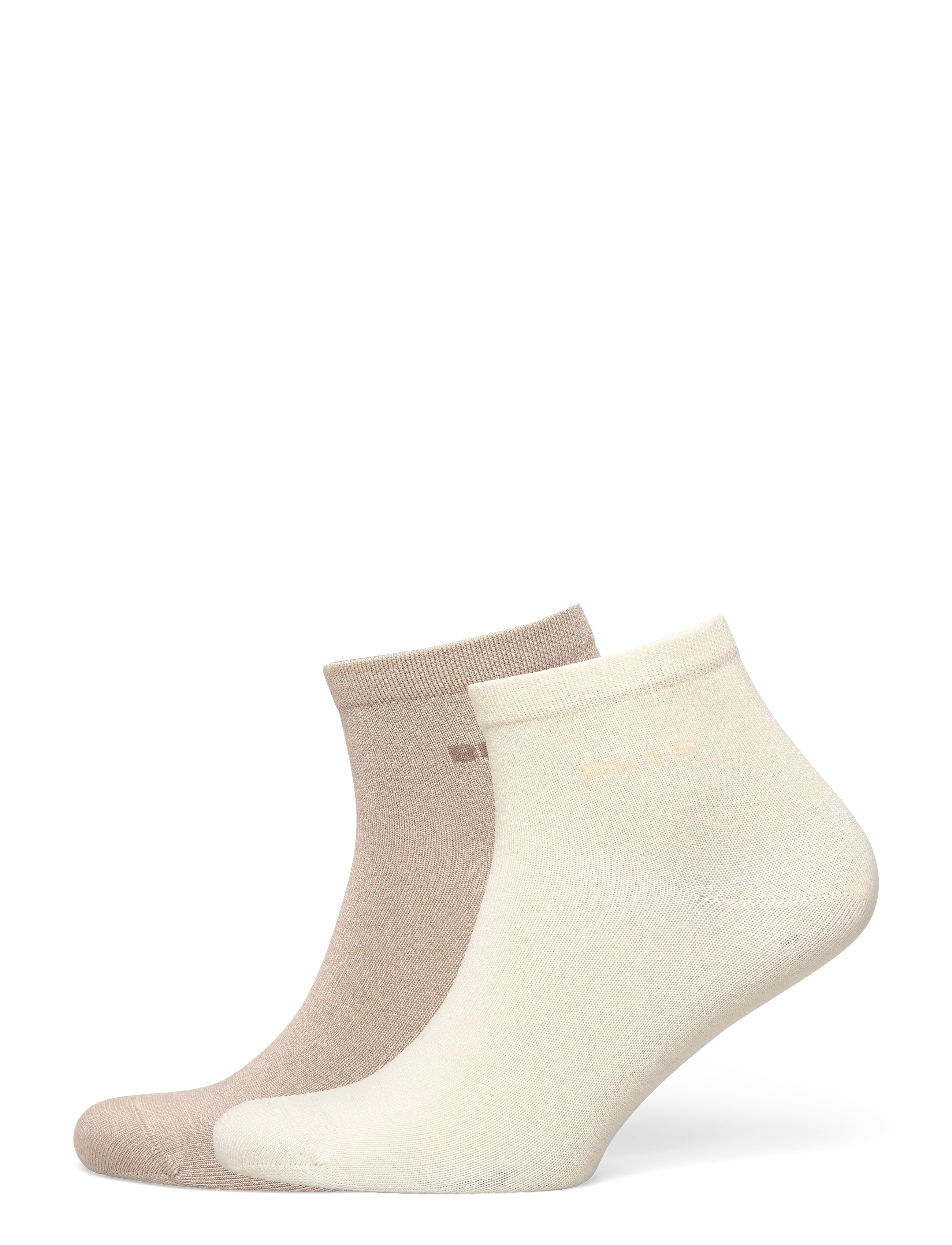 BOSS 2P SH Uni Logo VB W - Lühikese säärega sokid - OPEN WHITE / cream