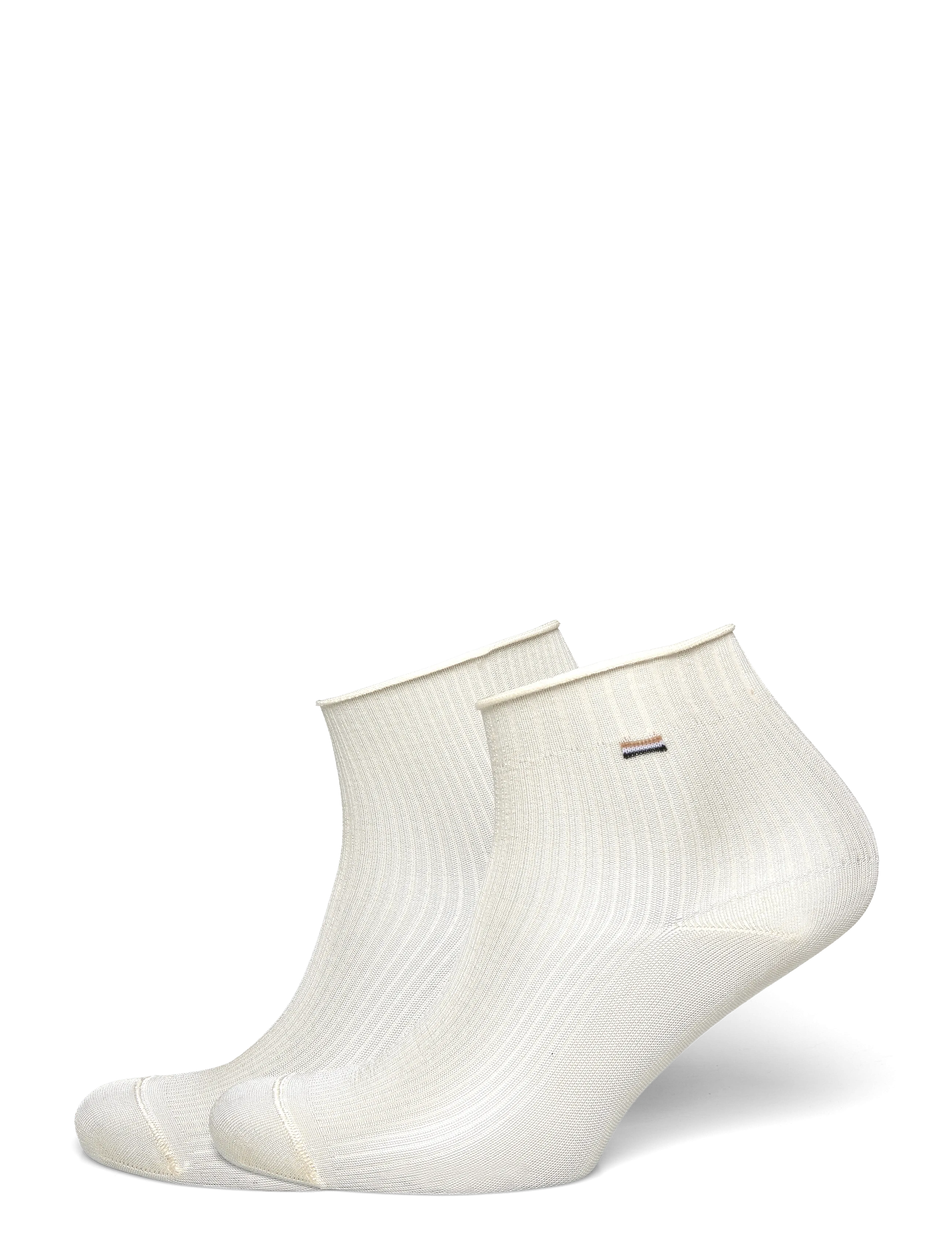 BOSS 2P SH Light Rib VI W - Ankelstrømper - OPEN WHITE / cream