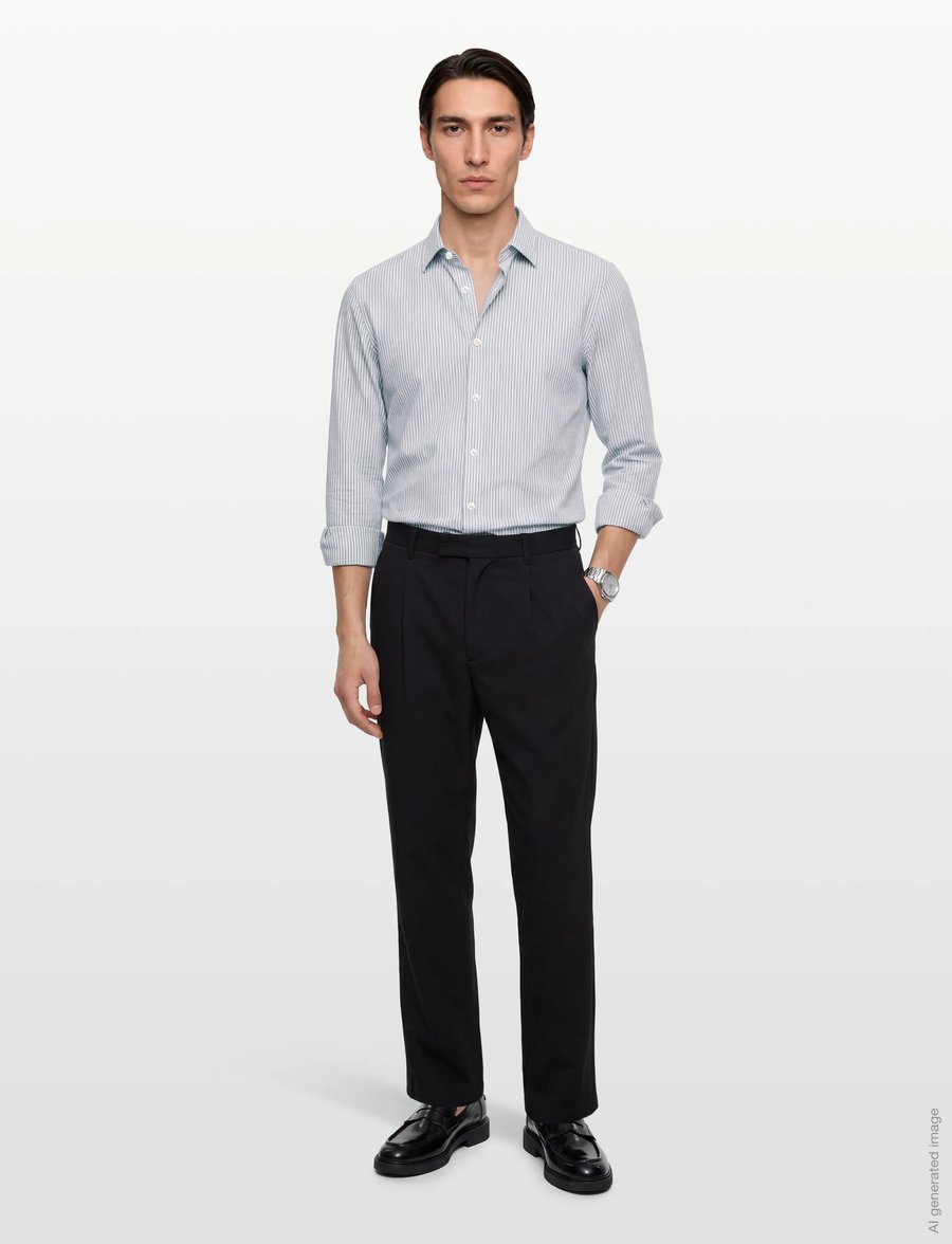 BOSS - P-HANK-K-261 - stribede skjorter - dark blue - 0