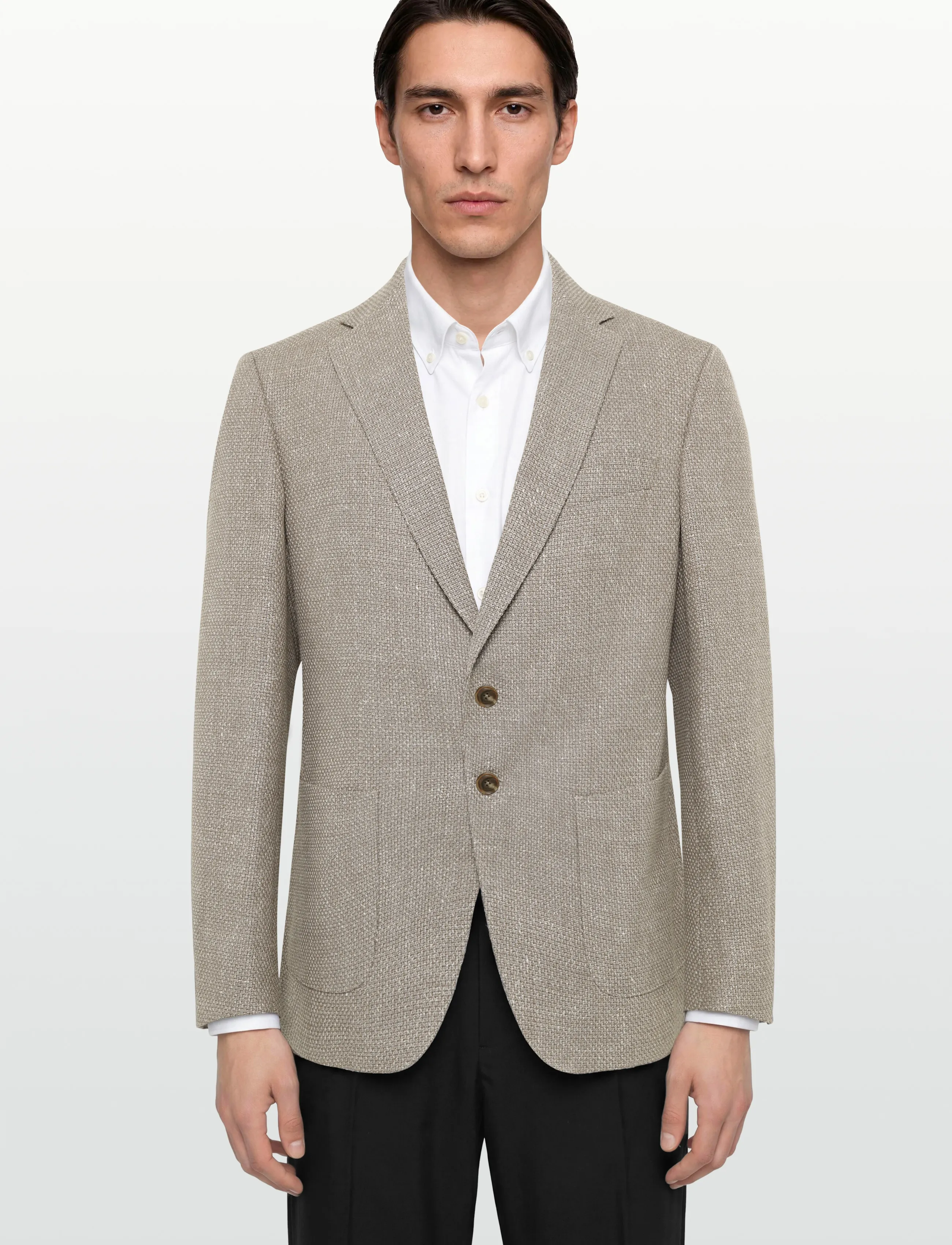 BOSS - H-Hutson-2PP-263  - enkeltradede blazere - medium beige - 4