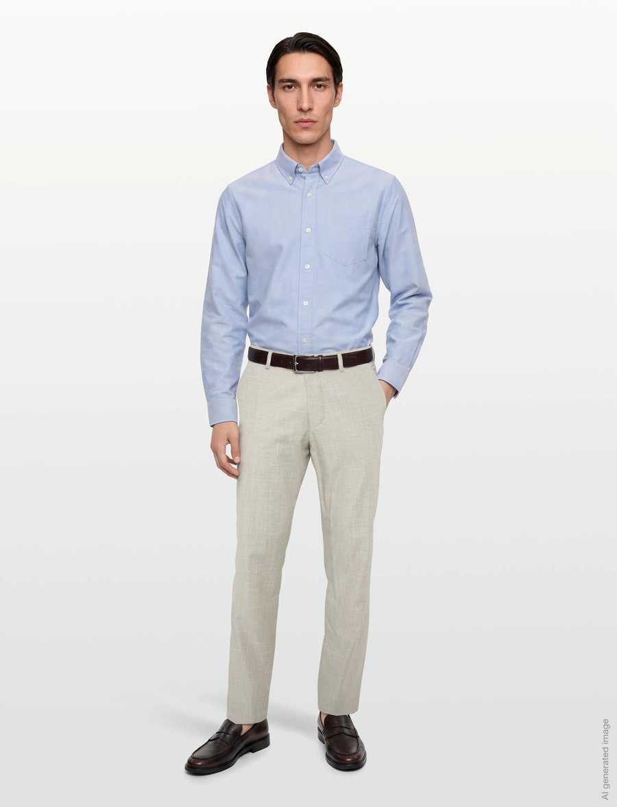 BOSS - H-Lenon-263 - linased ülikonnapüksid - medium beige - 0