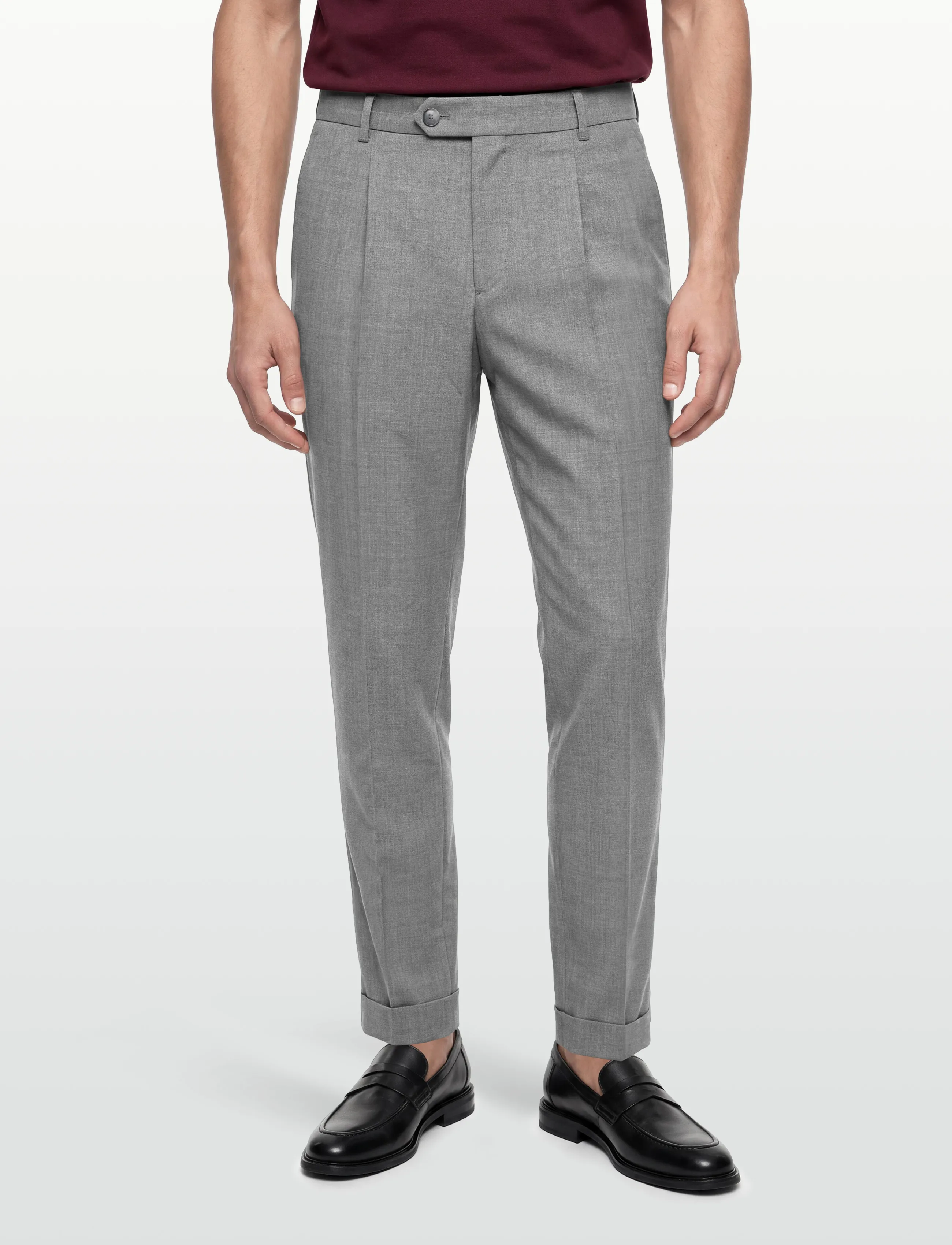 BOSS - H-Perin-DPLTUWG-263 - habitbukser - open grey - 3
