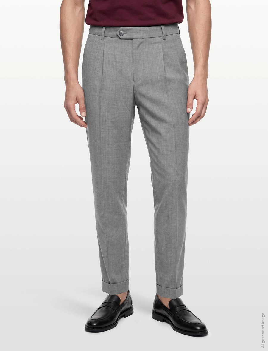 BOSS - H-Perin-DPLTUWG-263 - habitbukser - open grey - 3