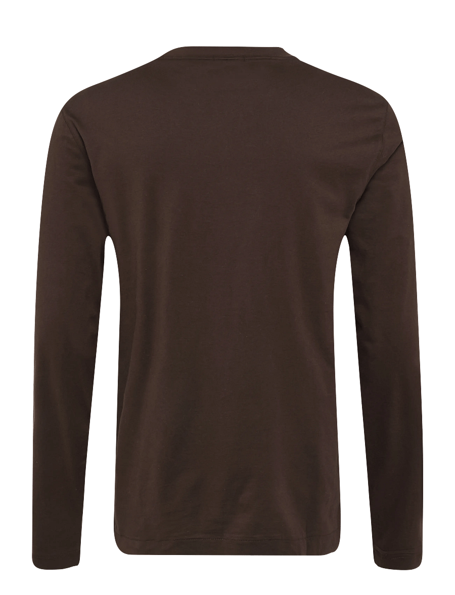 BOSS - H-Talley 01 - langærmede t-shirts - dark brown - 1