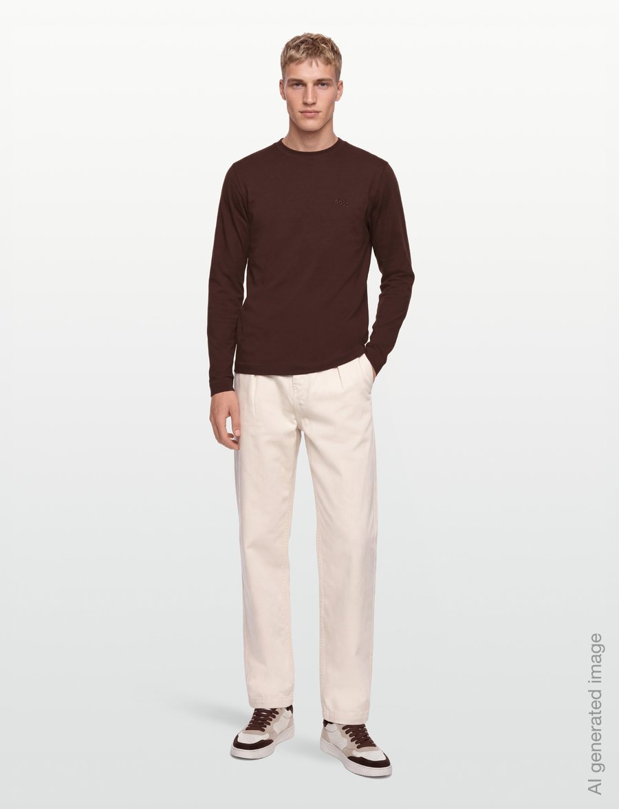 BOSS - H-Talley 01 - pikkade varrukatega t-särgid - dark brown - 0
