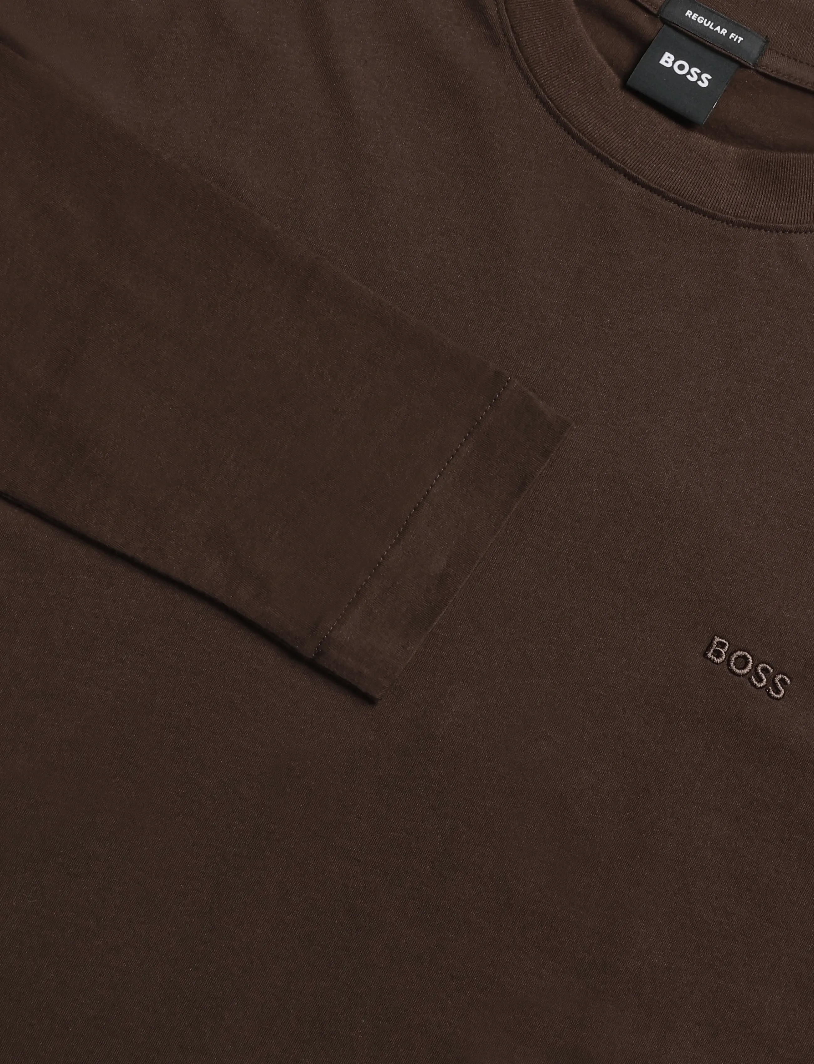BOSS - H-Talley 01 - langærmede t-shirts - dark brown - 2