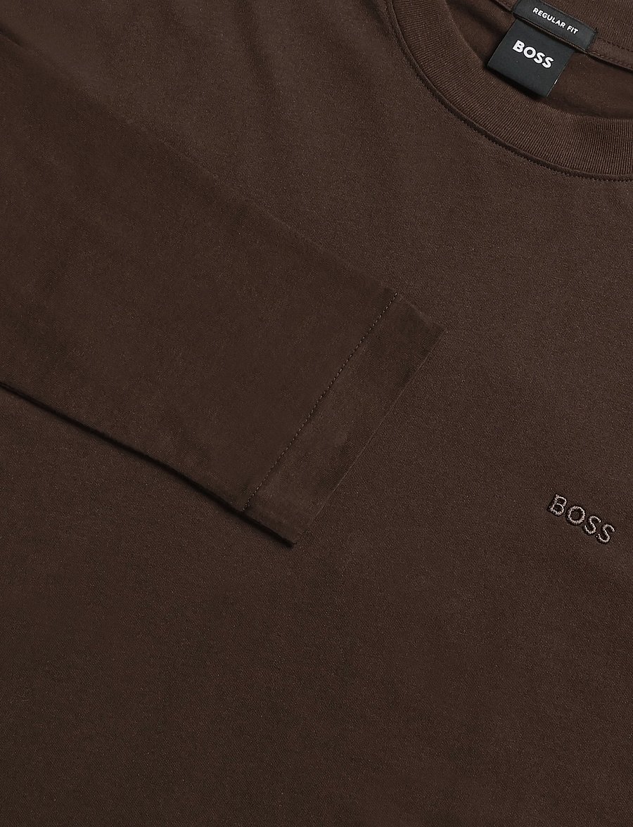 BOSS - H-Talley 01 - langærmede t-shirts - dark brown - 2