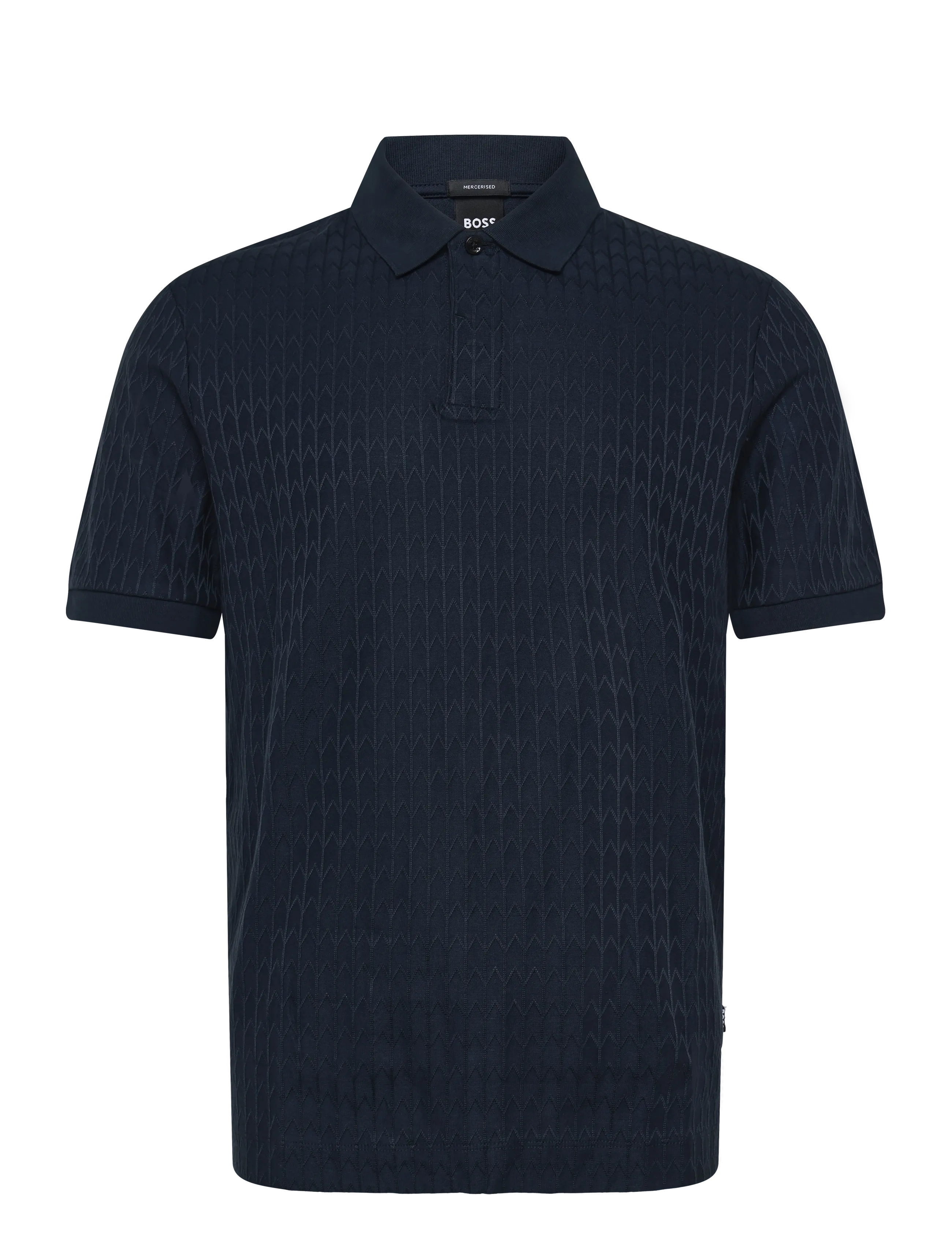 Geometric-jacquard polo shirt in cotton 5
