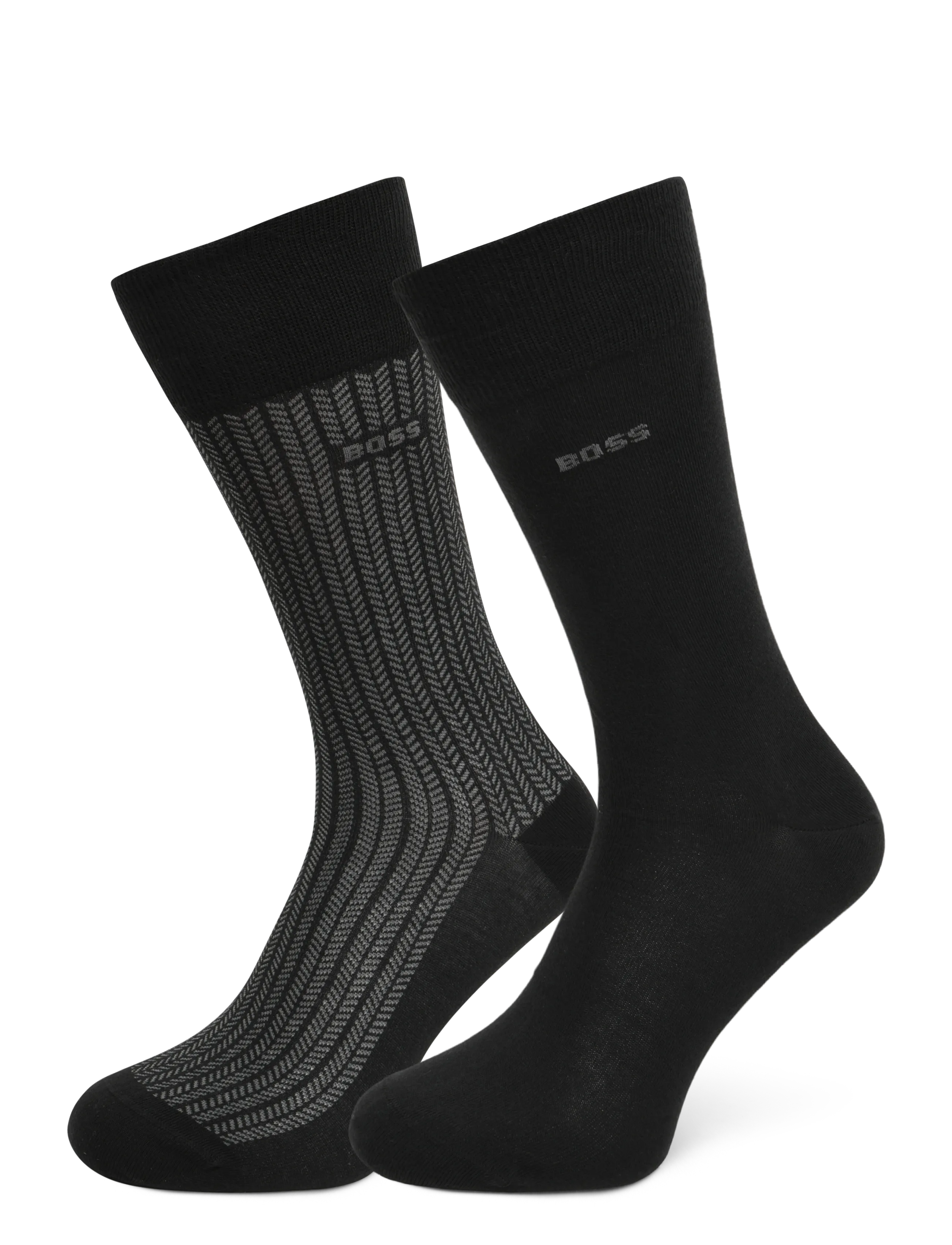 BOSS 2P RS Minipattern CC - Crew socks - BLACK / black