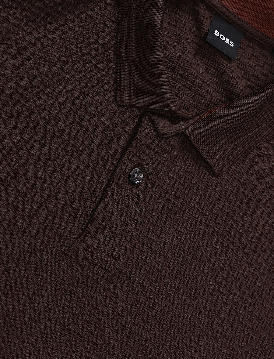 BOSS - H-Parlay 82 - stickade pikéer - dark brown - 2