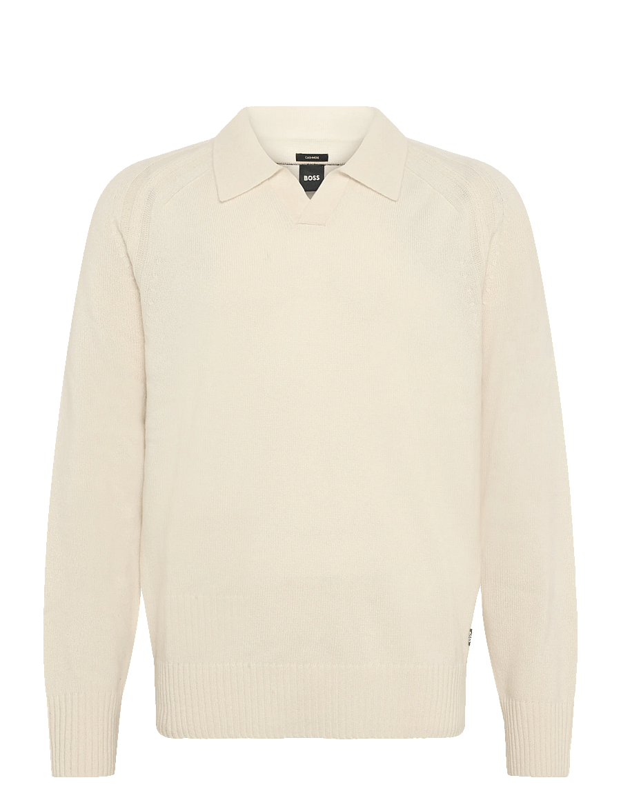 BOSS - H-Fulvo - pikkade varrukatega kootud polod - open white - 0