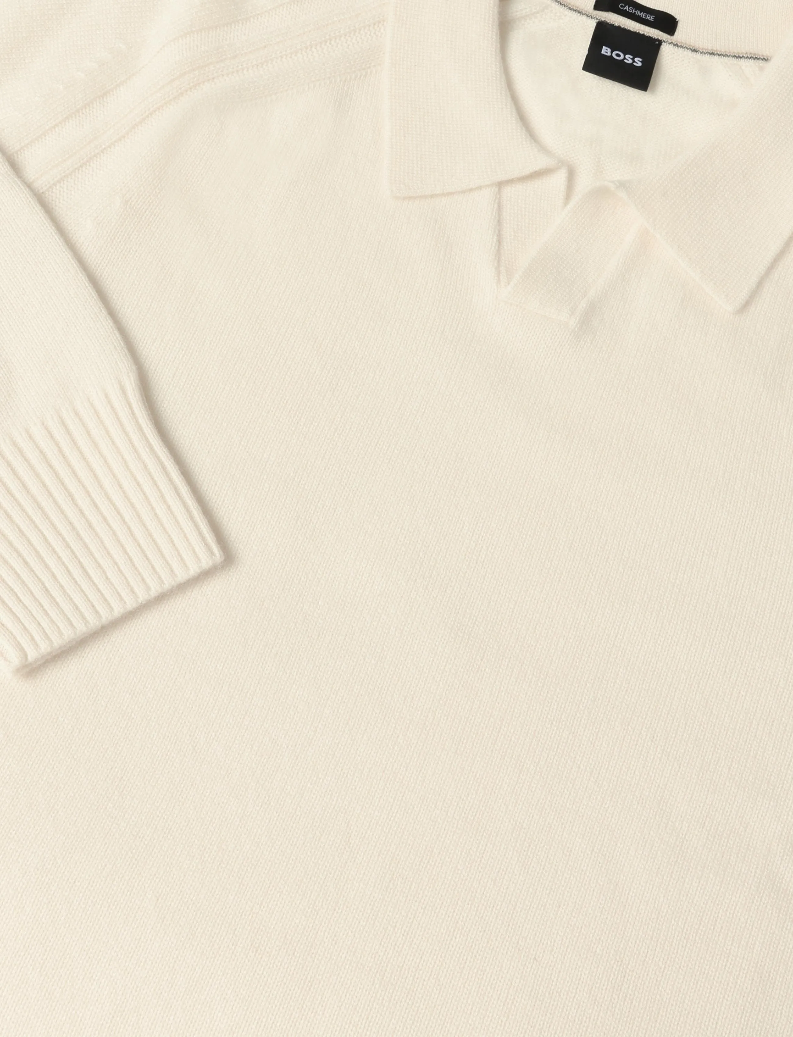 BOSS - H-Fulvo - pikkade varrukatega kootud polod - open white - 2