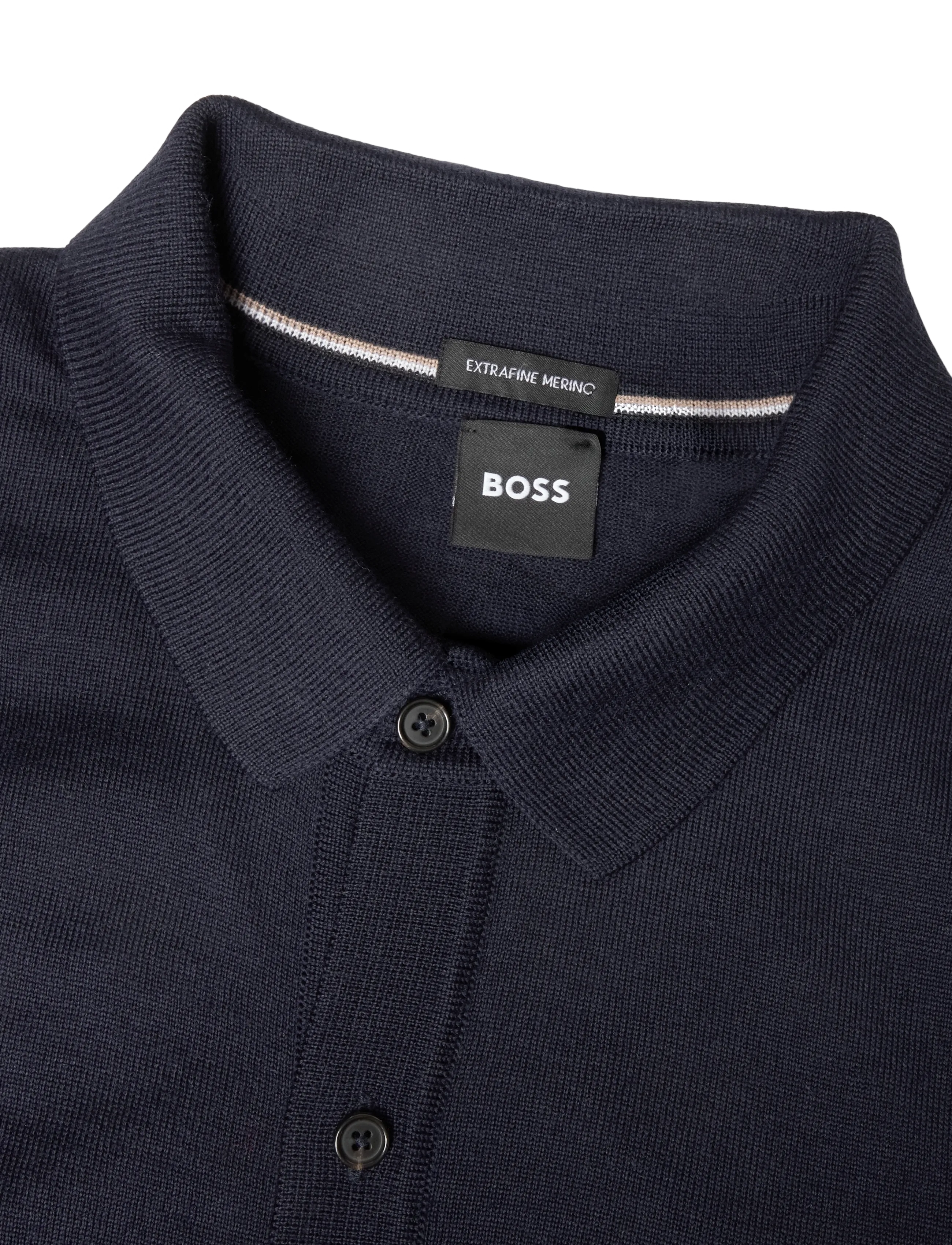 BOSS - H-Helbert - langärmelige strick-polohemden - dark blue - 2